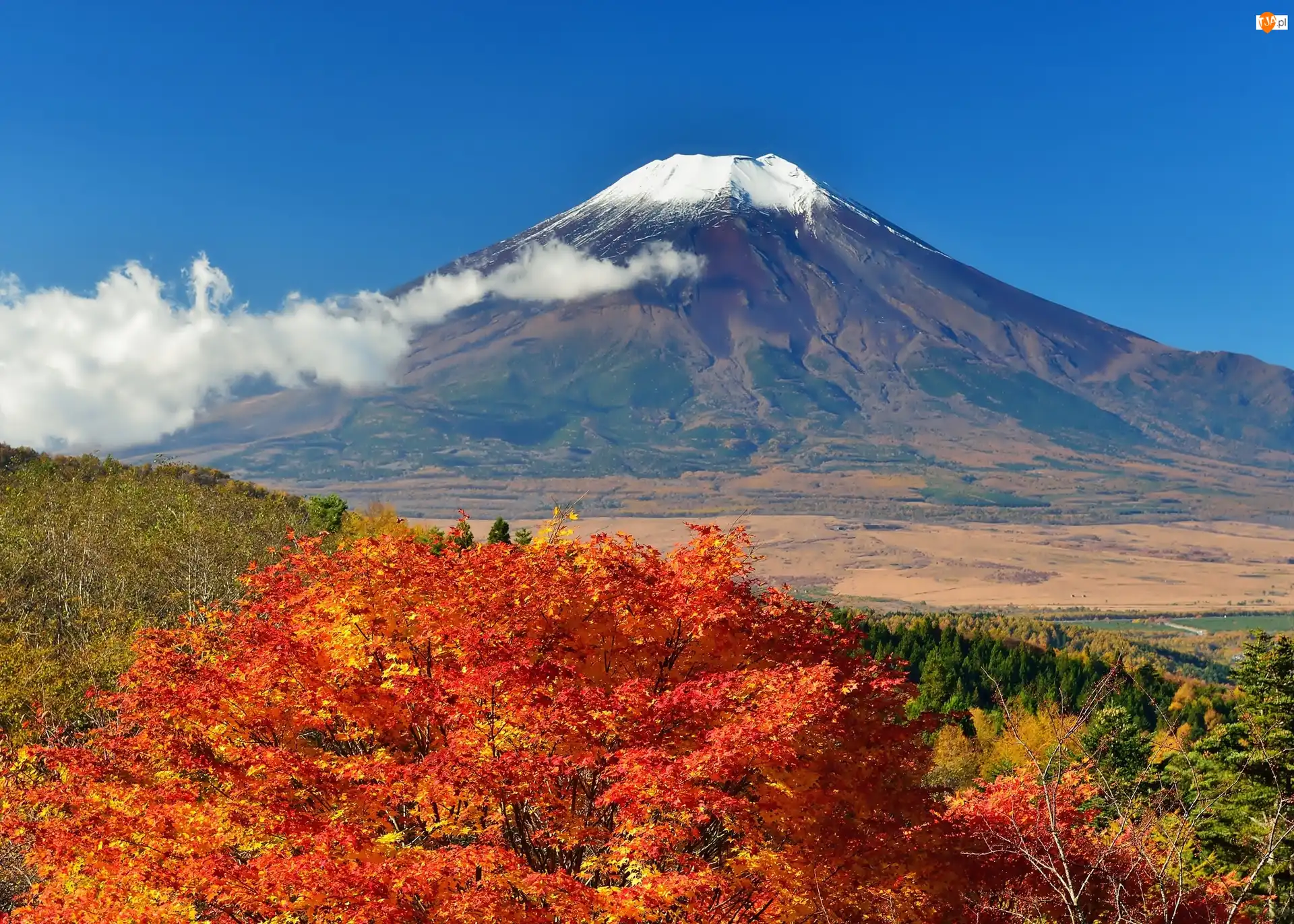 Wulkan, Góra, Fuji, Japonia
