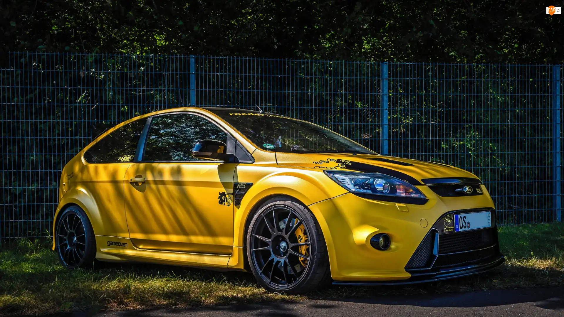 Ogrodzenie, Żółty, Ford Focus RS II