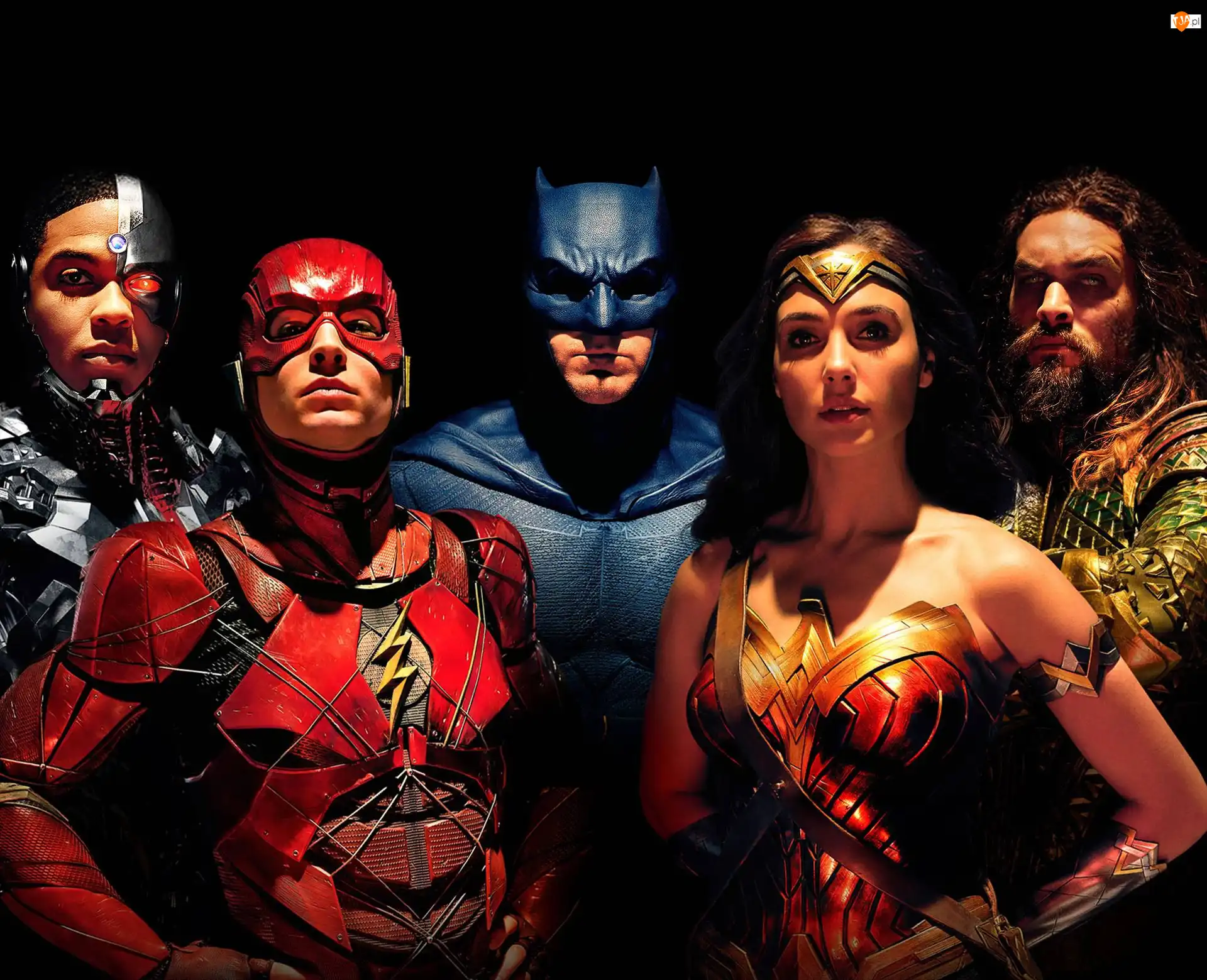 Liga Sprawiedliwości - Justice League, Ray Fisher - Cyborg, Gal Gadot - Wonder Woman, Film, Ezra Miller - Flash, Jason Momoa - Aquaman, Ben Affleck - Batman