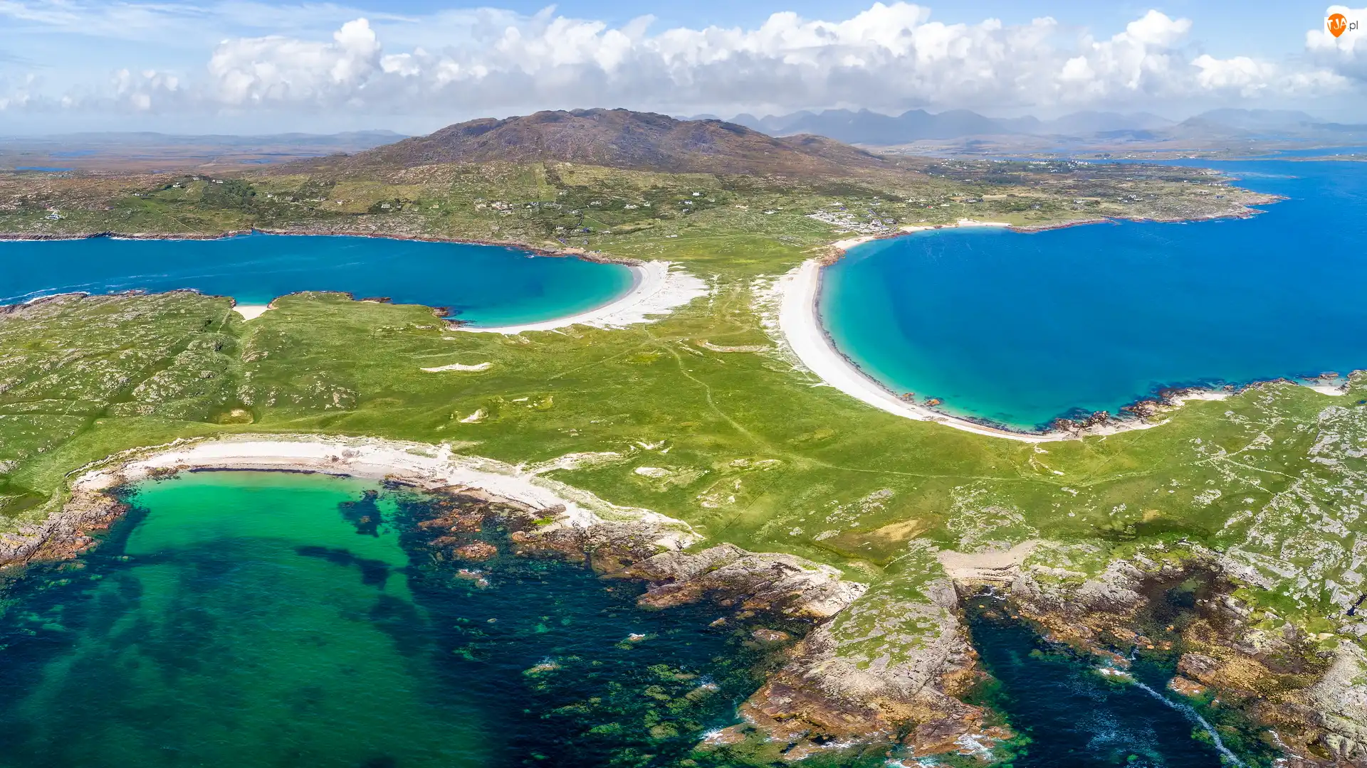 Tra na Feadoige Beach, Zatoki, Dogs Beach, Góry, Morze, Gurteen Beach, Irlandia, Plaże