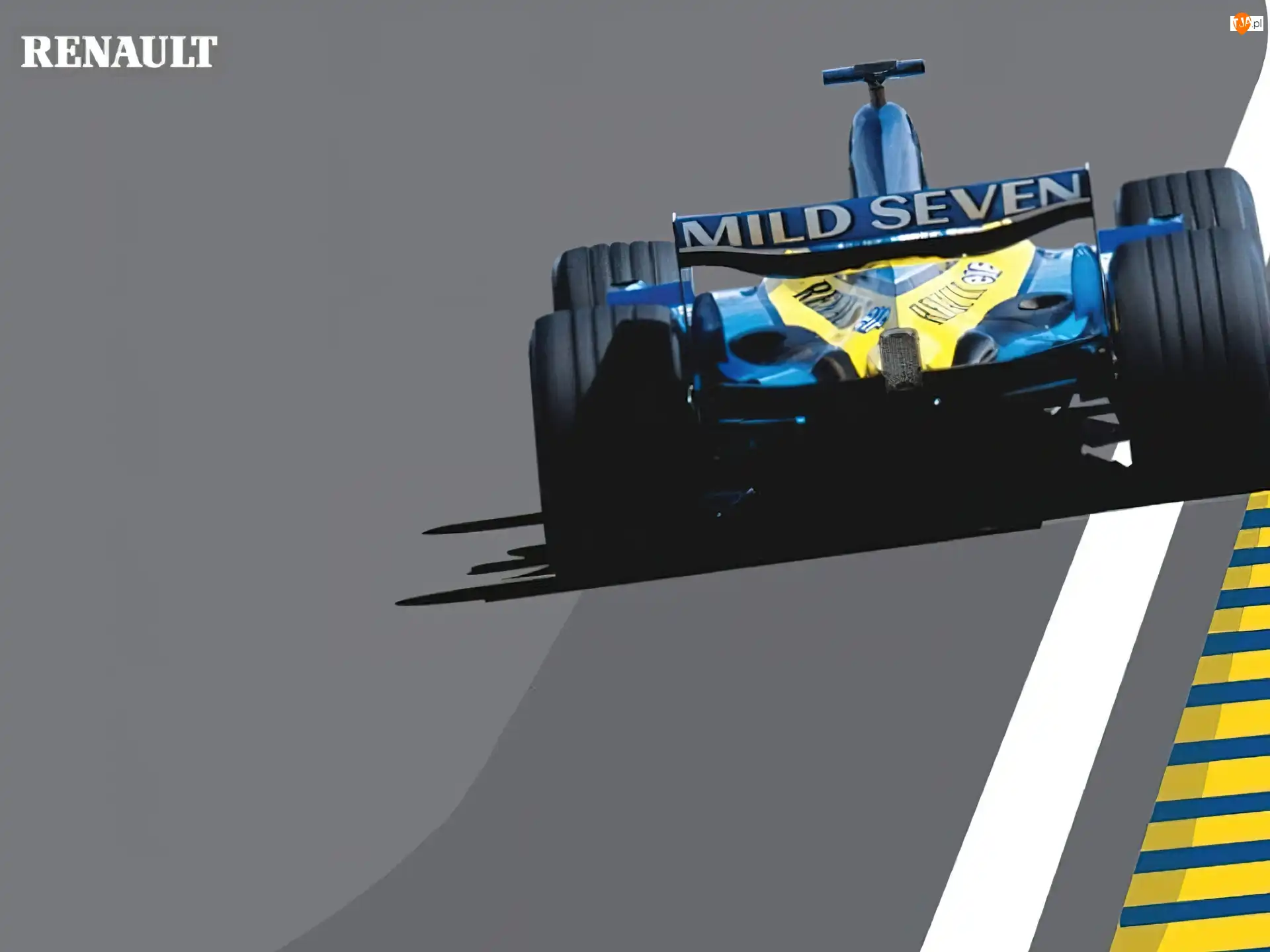 bolid, Formuła 1, Renault , spojler, opony, koła
