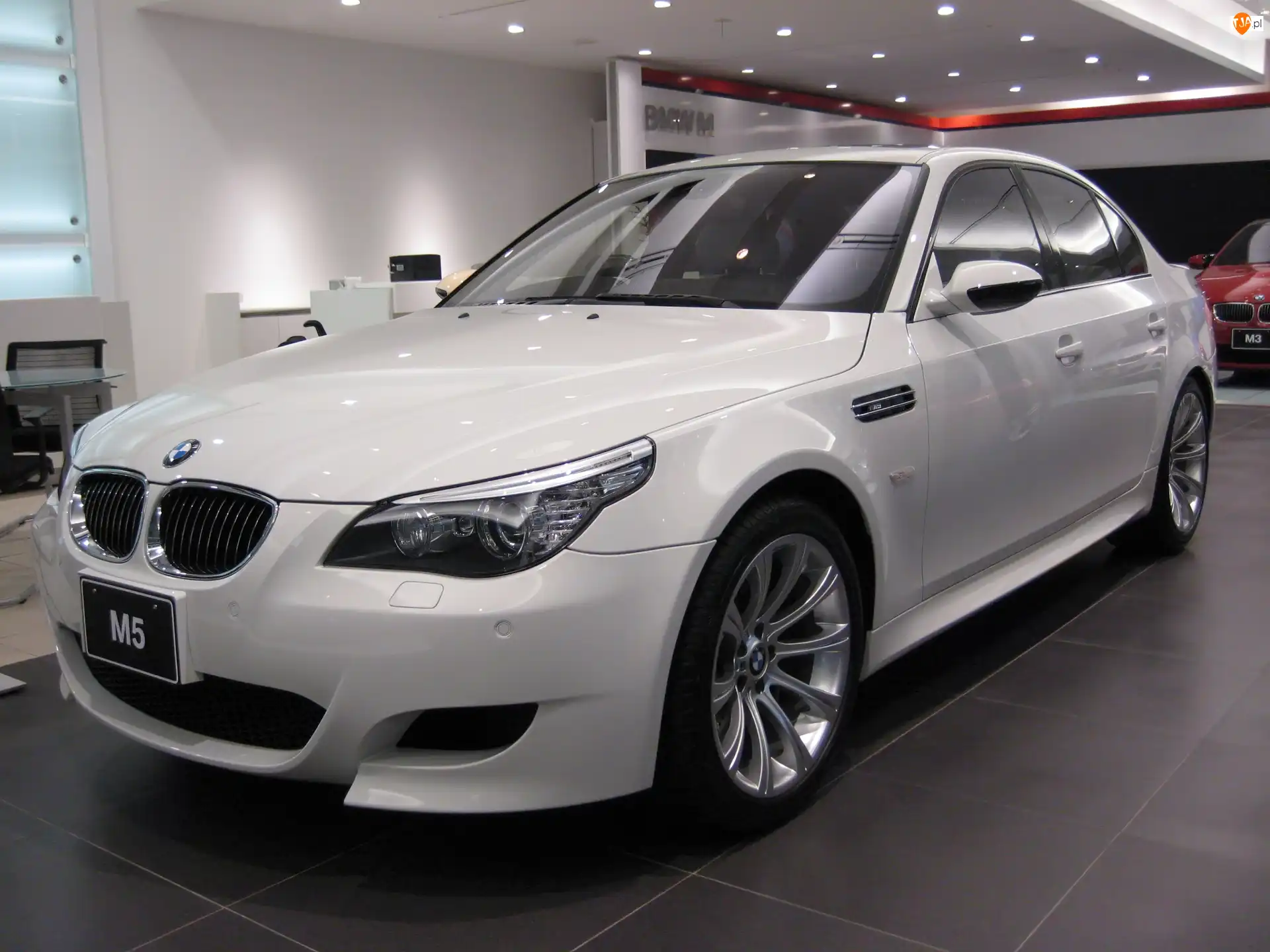 Salon, Biały, BMW 5, E60