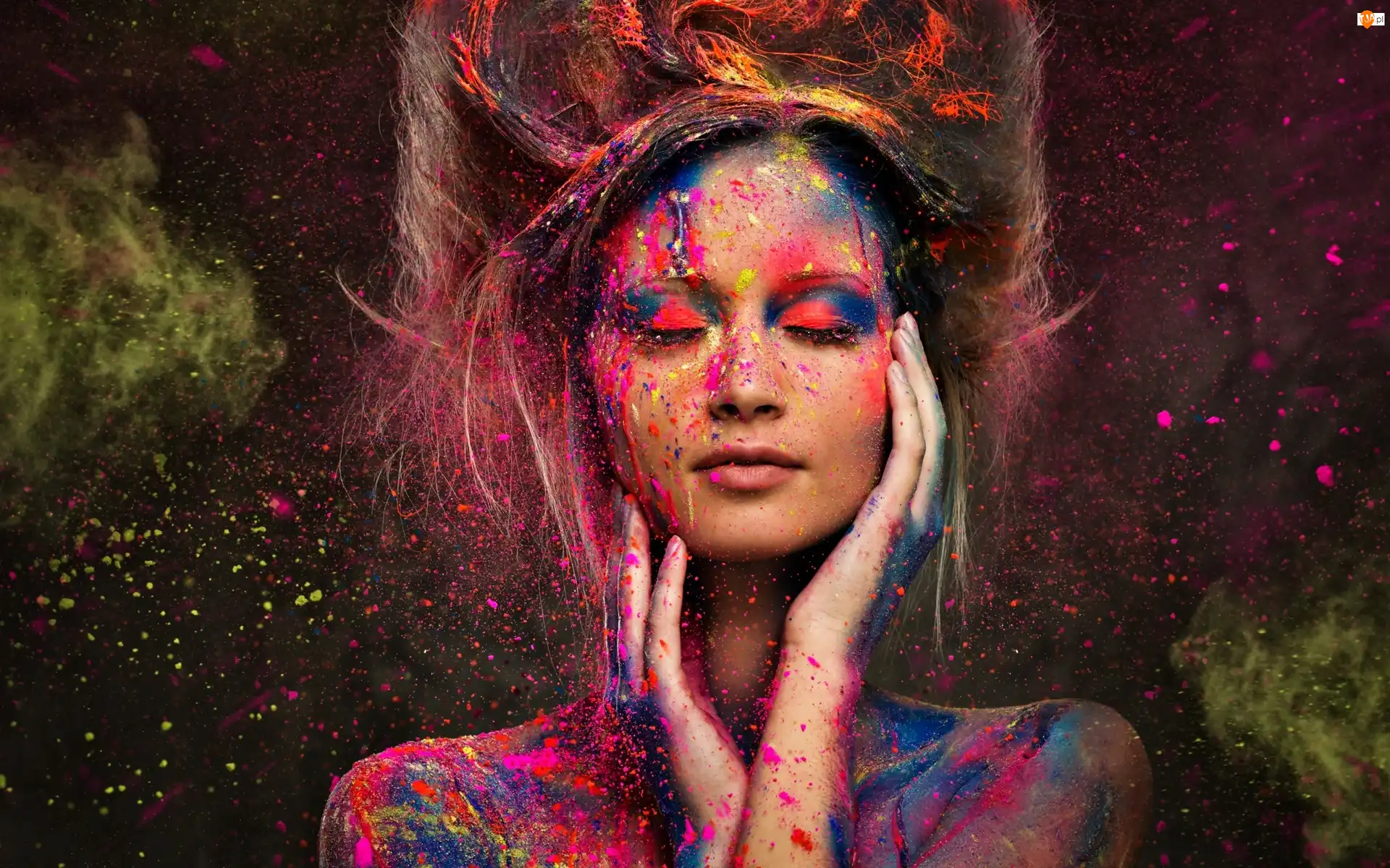 Bodypainting, Kobieta, Melissa Lingafelt, Farby