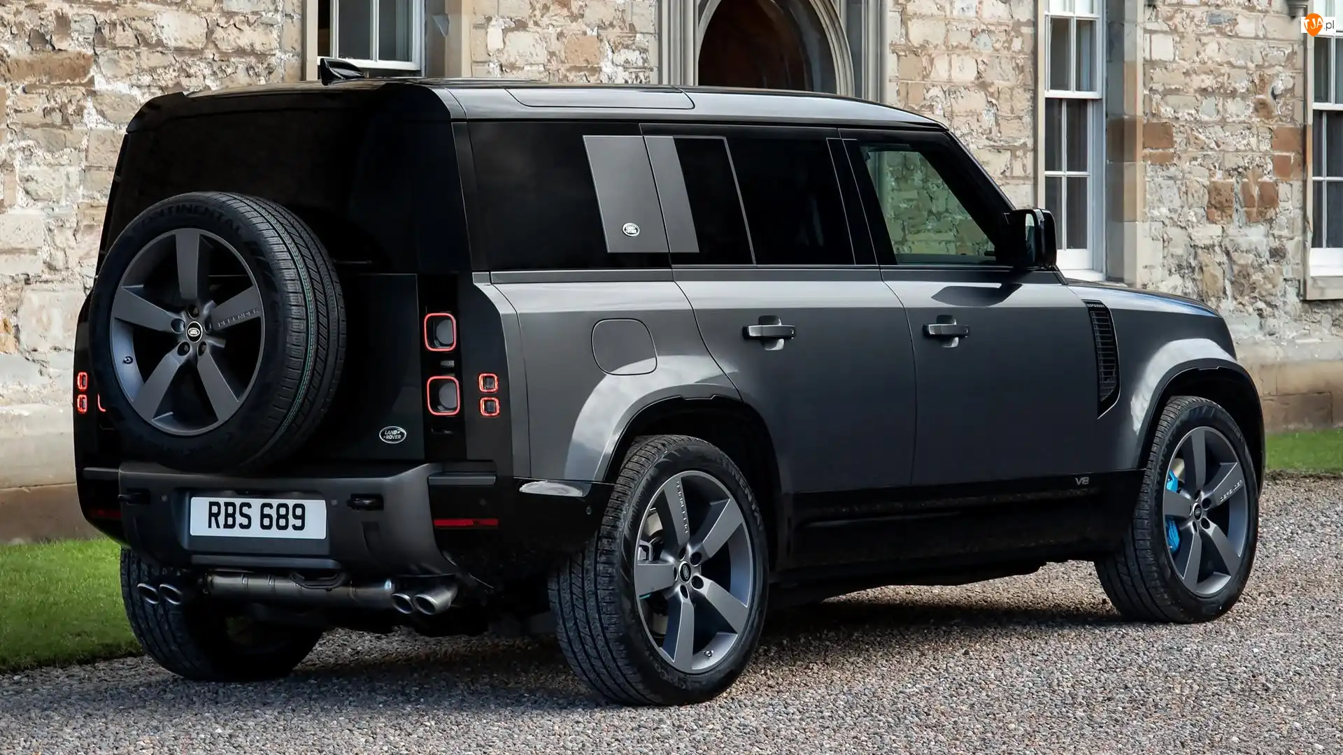 Tył, Czarny, Land Rover Defender 110