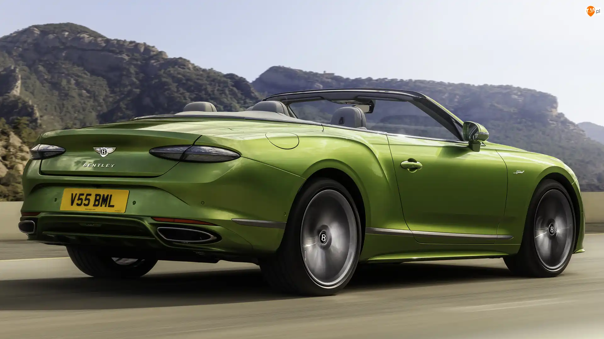 GT, Kabriolet, Bentley Continental, Zielony, Speed