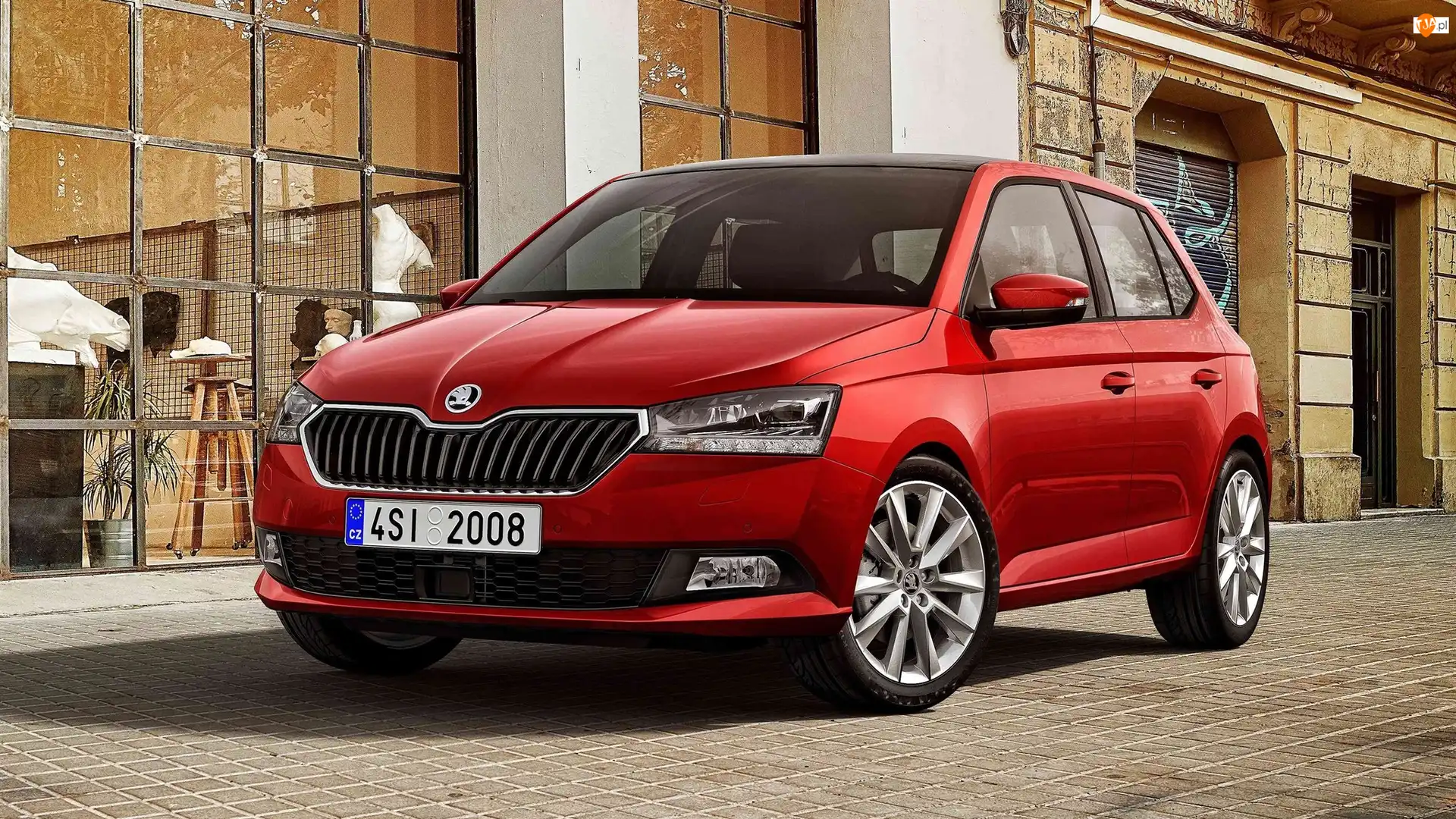 2018, Czerwona, Skoda Fabia