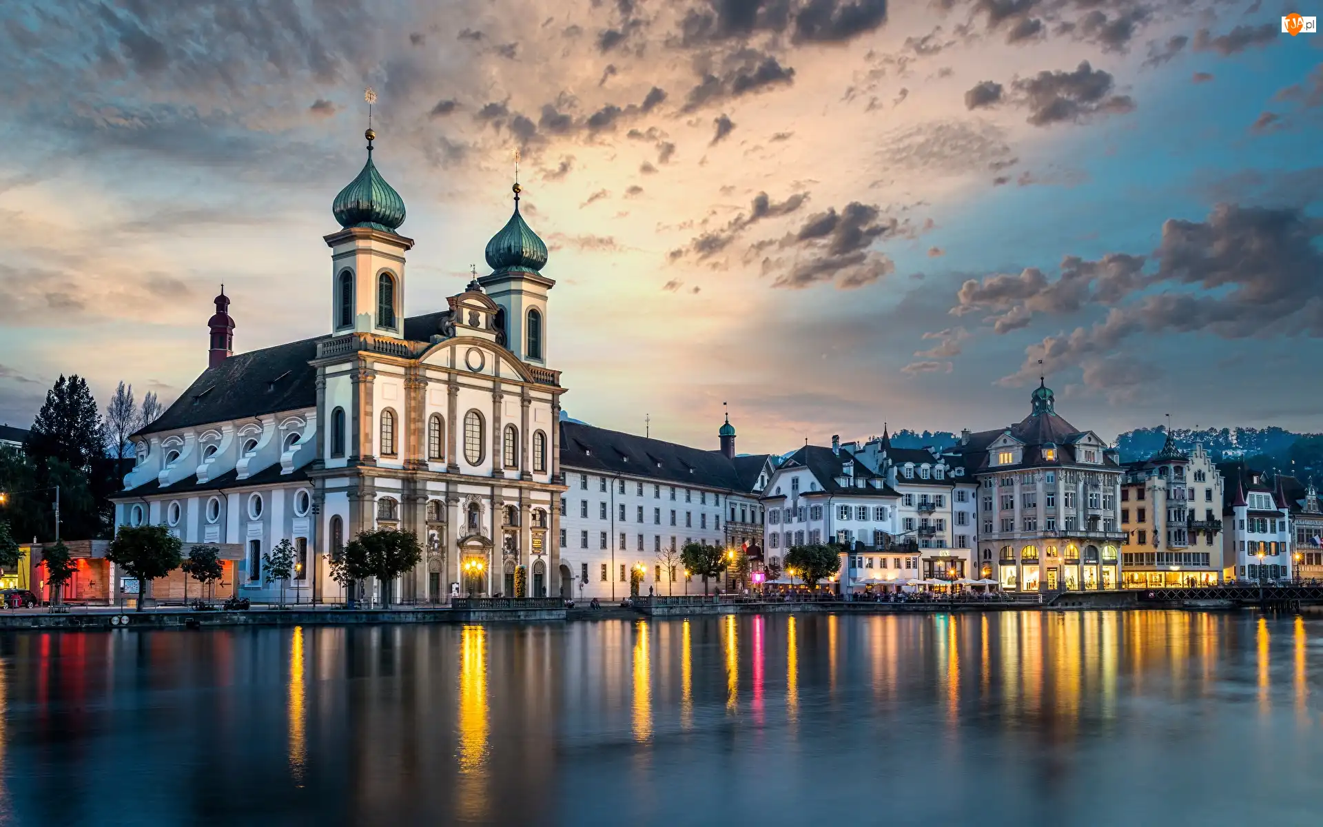 Rzeka Reuss, Szwajcaria, Kościół św Franciszka Ksawerego, Domy, Lucerna