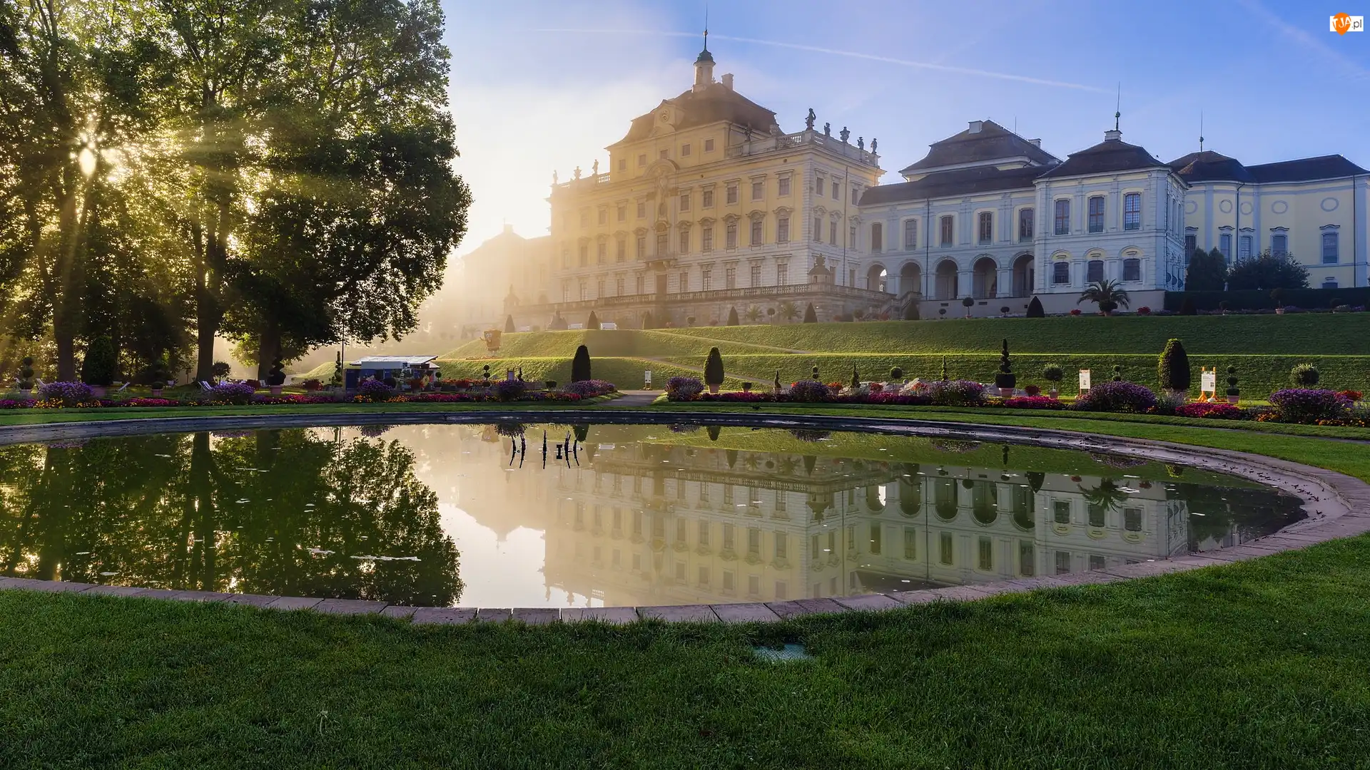 Niemcy, Park, Drzewa, Pałac Ludwigsburg
