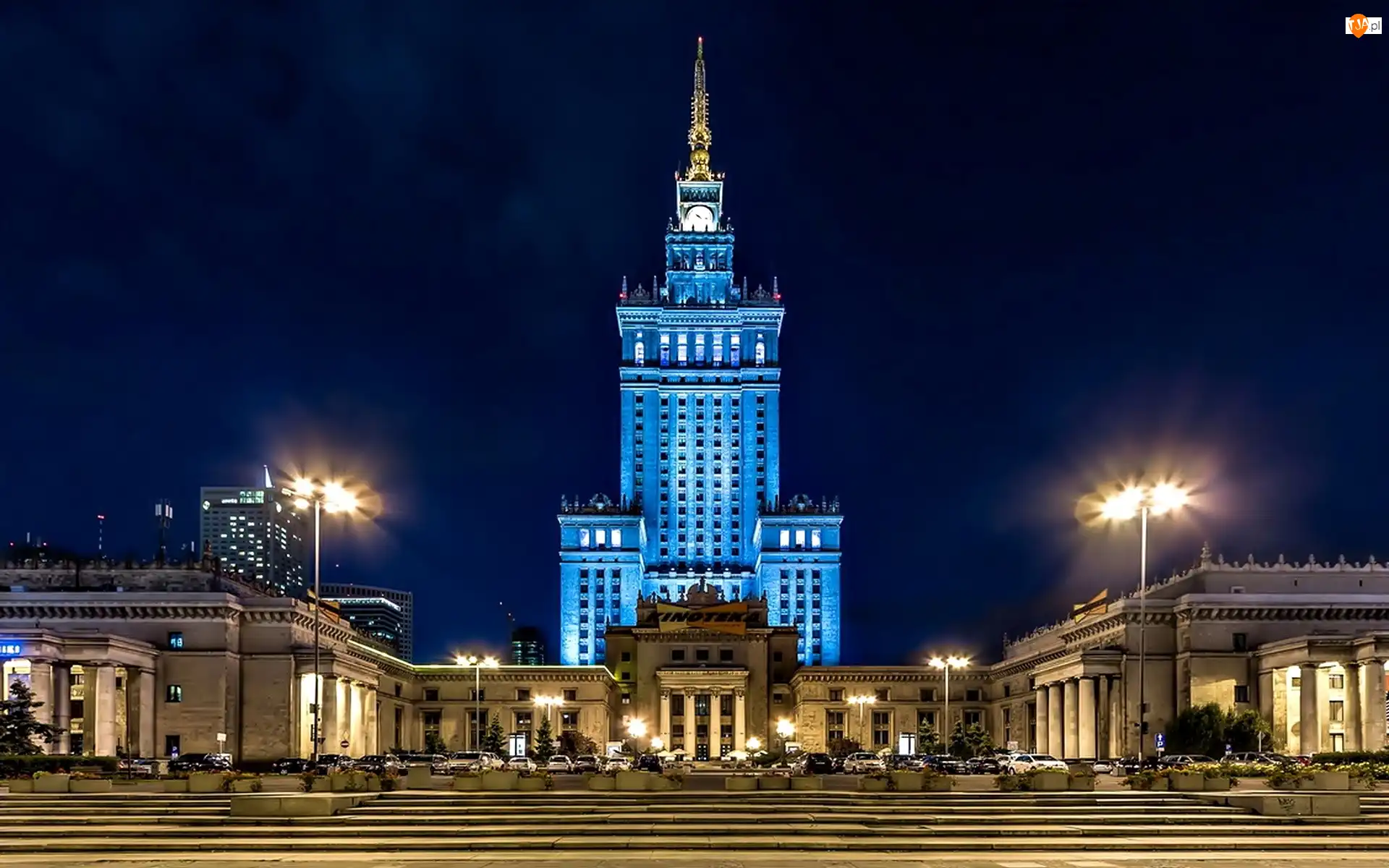 Noc, Pałac Kultury, Warszawa, Polska
