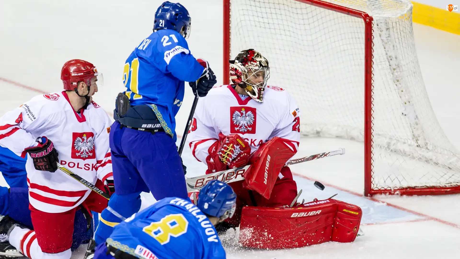 2015, Bramkarz, Polska-Kazachstan, Mecz, Mistrzostwa Świata, Rafał Radziszewski, Zawodnicy, Hokej, Bramka