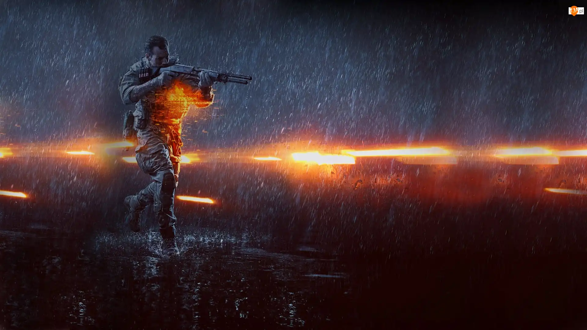Deszcz, Battlefield 4, Żołnierz, Daniel Recker