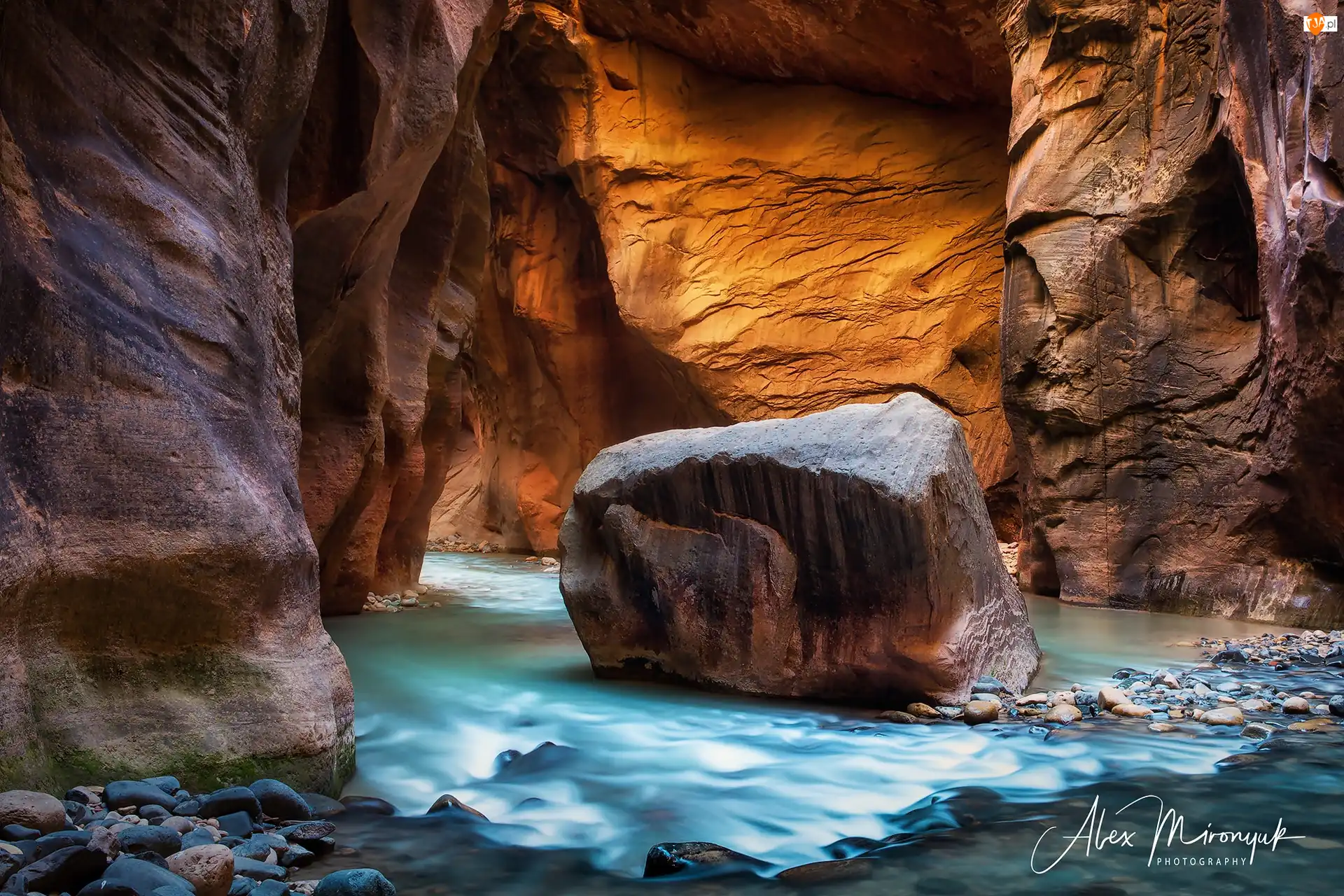 Stan Utah, Park Narodowy Zion, Skały, Stany Zjednoczone, Kanion, Rzeka Virgin River, Kanion Zion Narrows