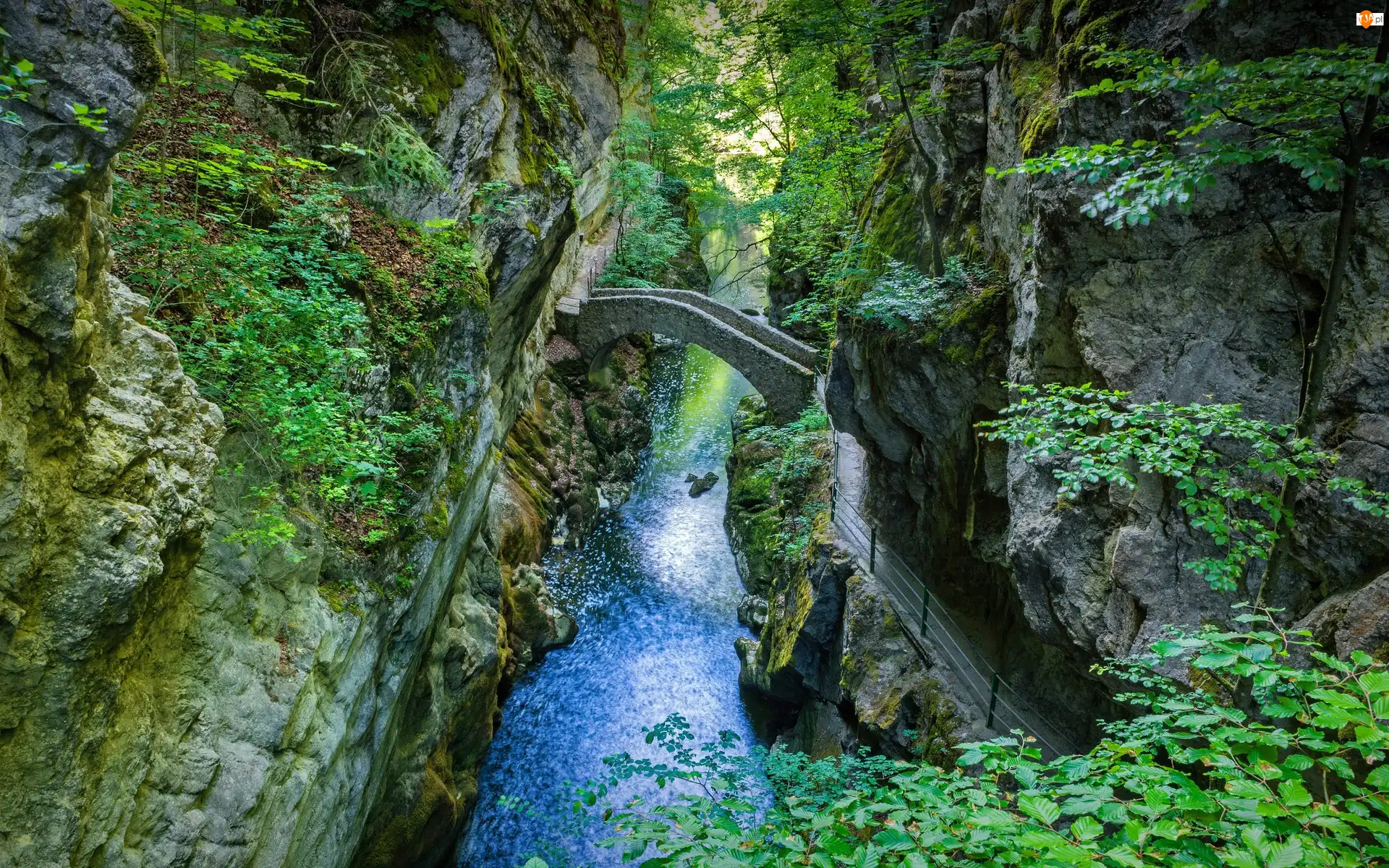 Skały, Szwajcaria, Most, Rzeka Areuse, Kanton Neuchatel, Saut de Brot, Wąwóz, Kamienny