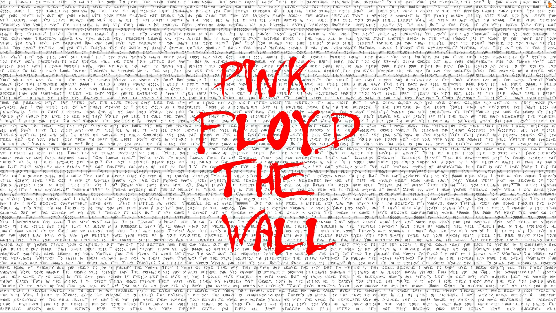 Grafika, Pink Floyd, The Wall, Płyta