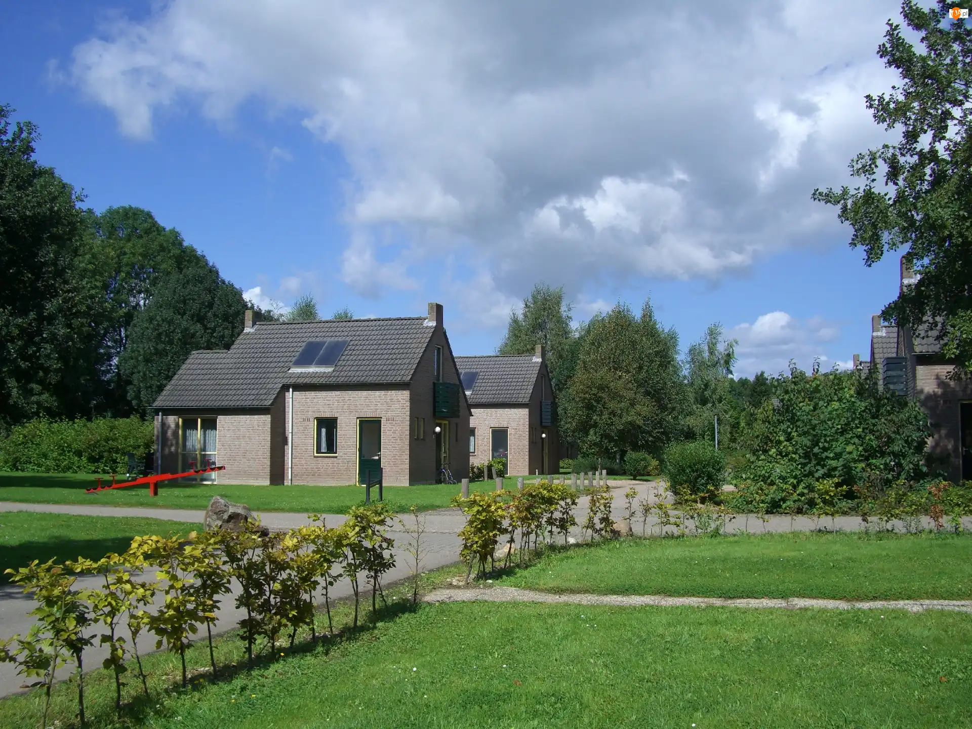 Bungalow, Zieleń, Nijmegen, Holandia, Domki