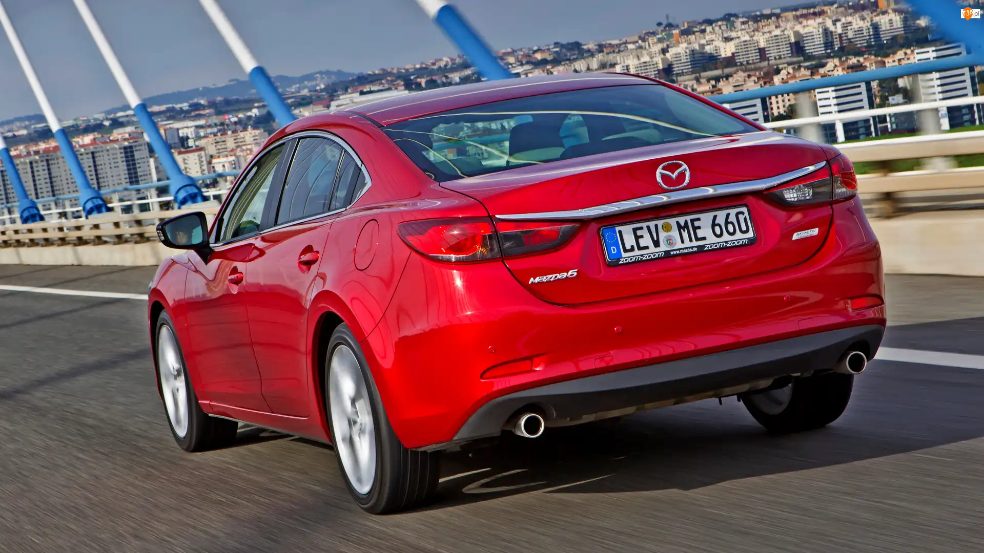 Tył, Czerwona, Mazda 6, Sedan