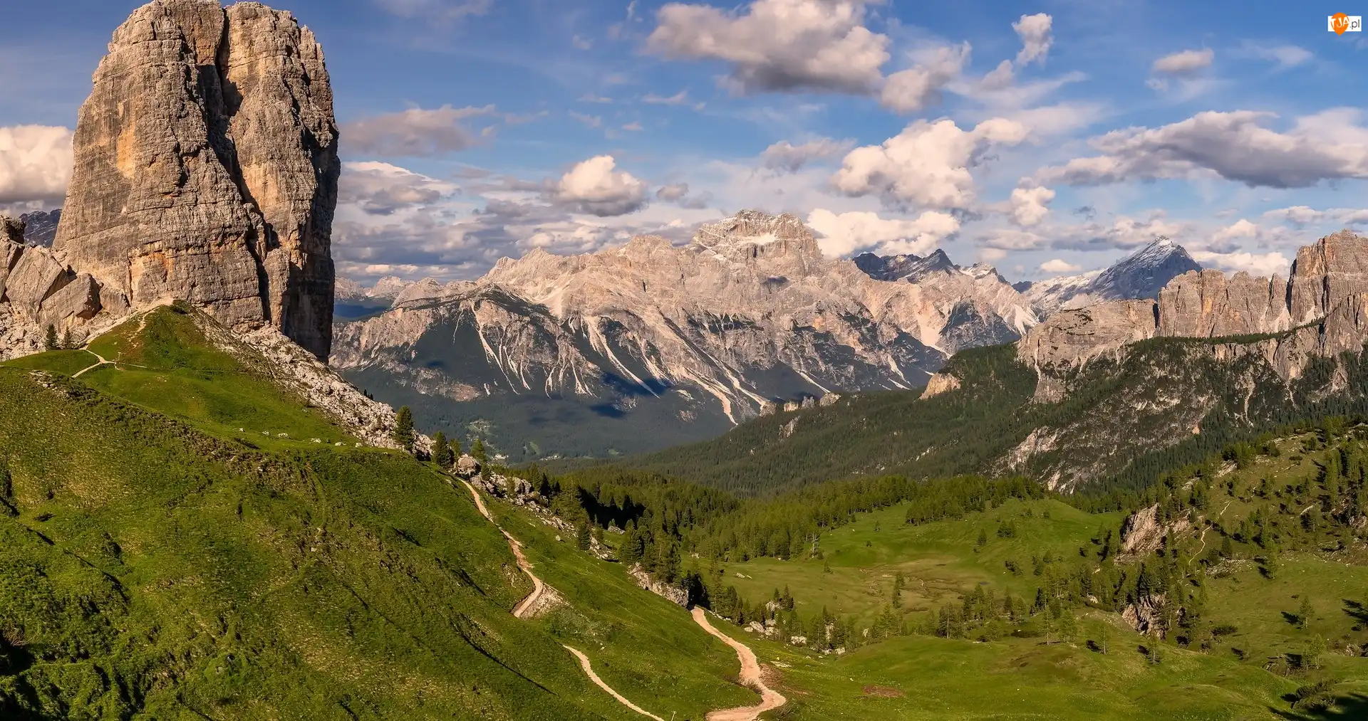 Torre Grande, Góry, Cinque Torri, Szlak, Dolomity, Szczyt, Włochy, Skały