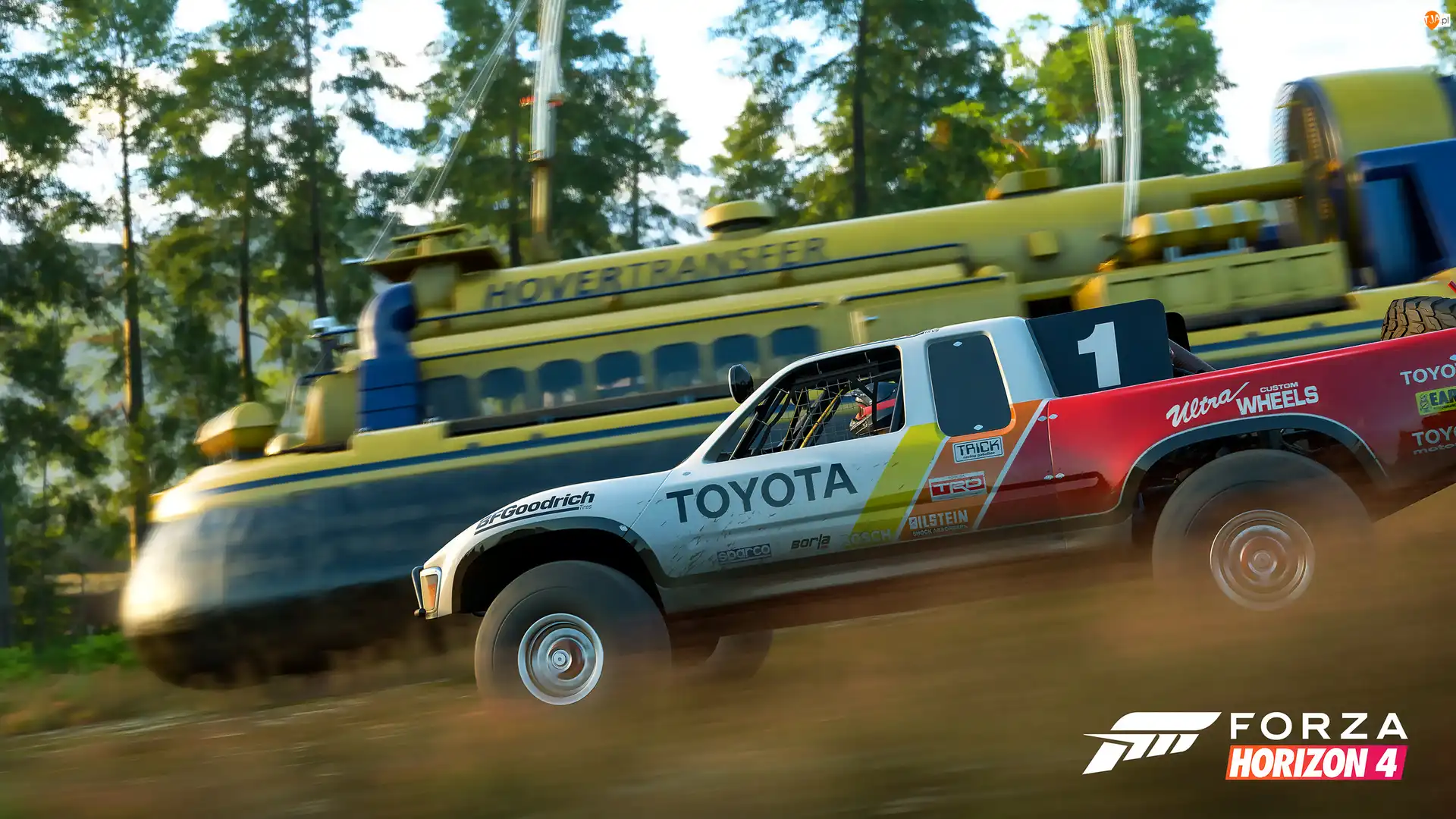 Samochód, Terenowy, Plakat, Forza Horizon 4, Wyścig, Lokomotywa, Toyota