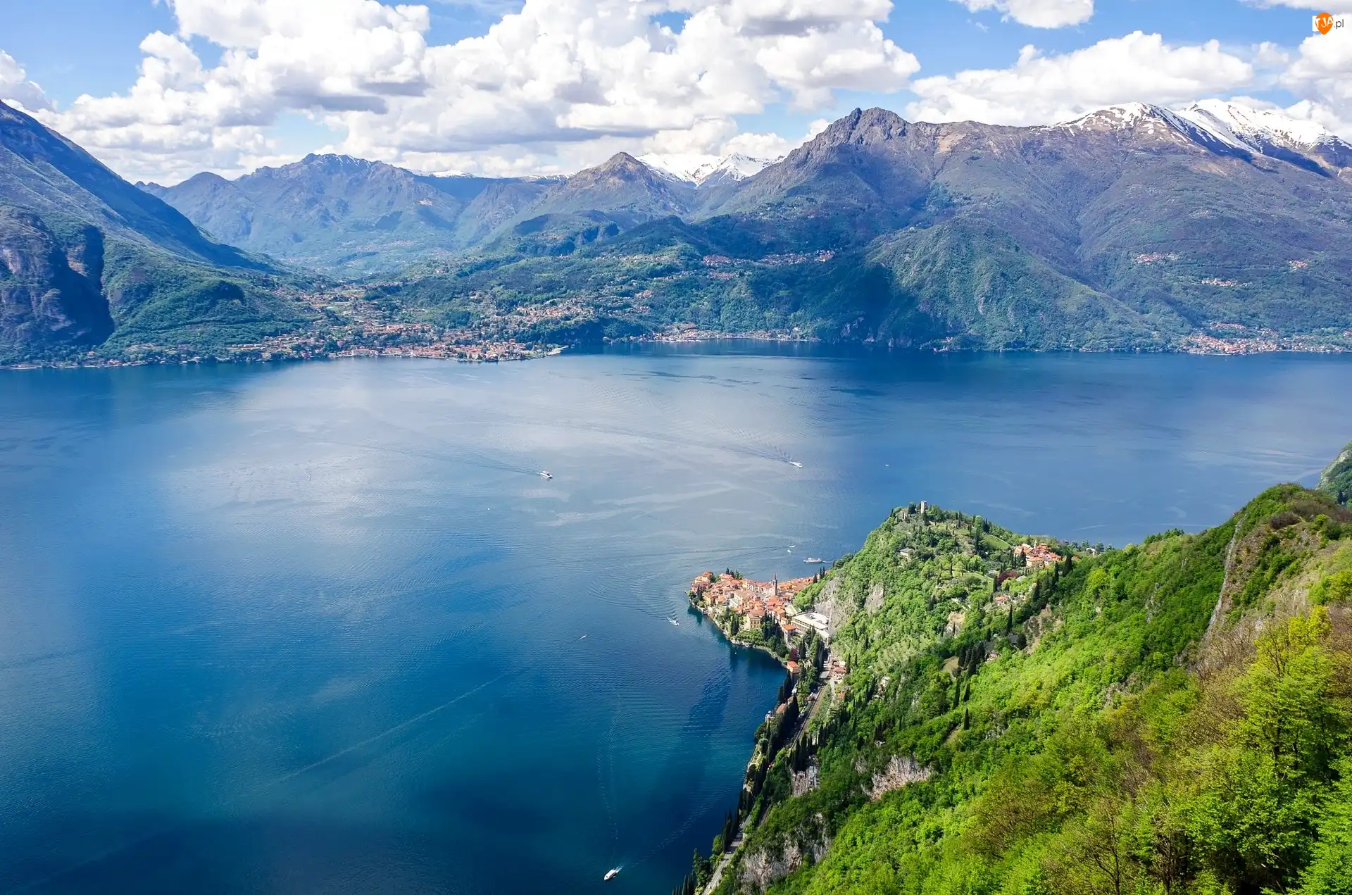 Jezioro Lago di Como, Włochy, Góry Alpy