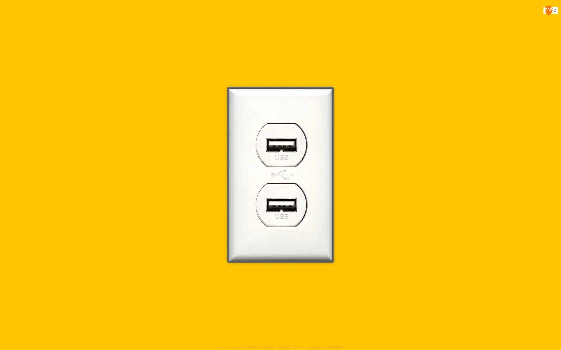 USB, Żółte, Tło, Gniazdo