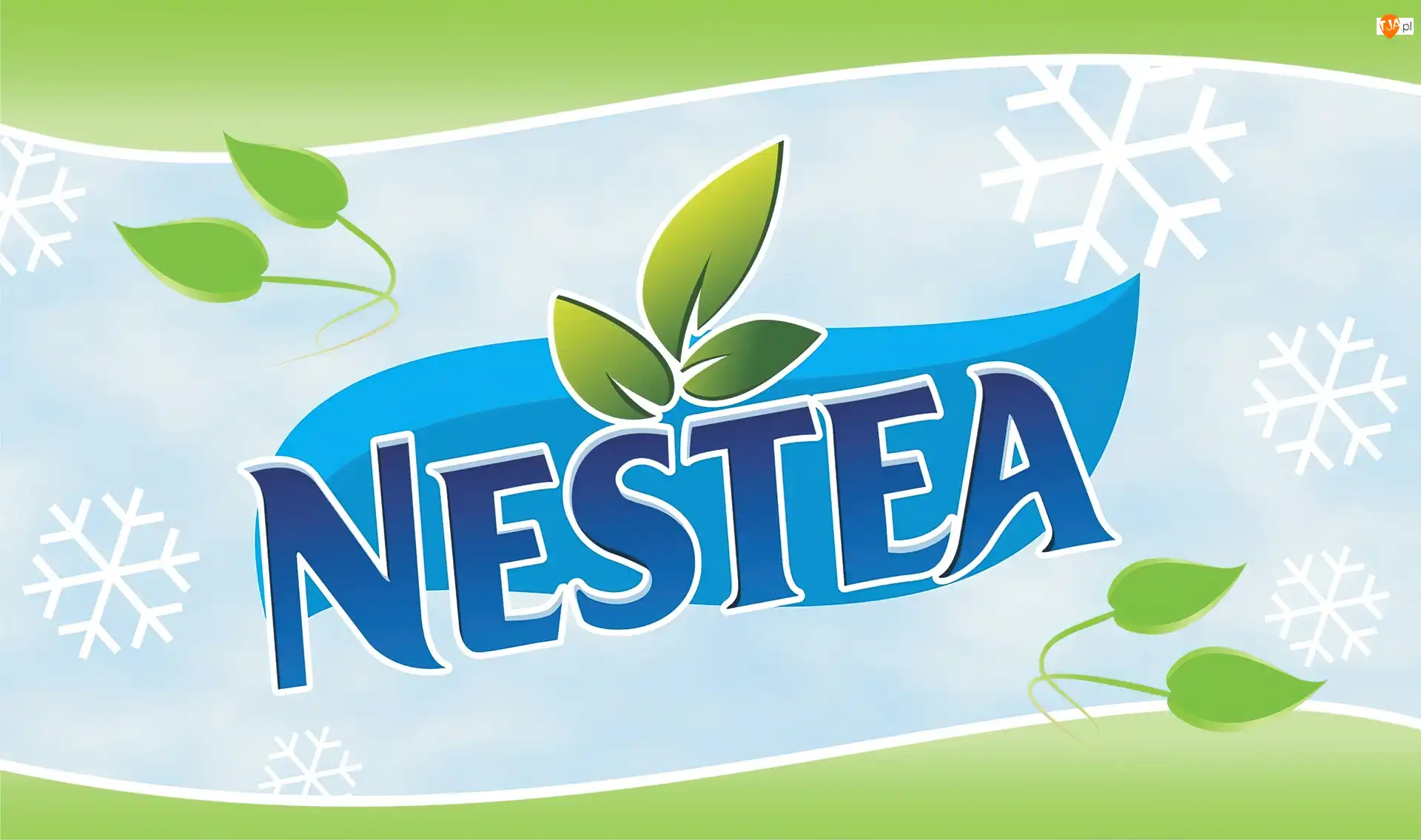 Listki, Nestea, Tło, Niebieskie, Napis
