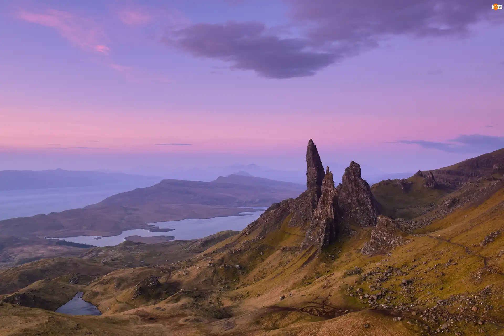 Wzgórze The Storr, Szkocja, Skały, Morze, Wyspa Skye