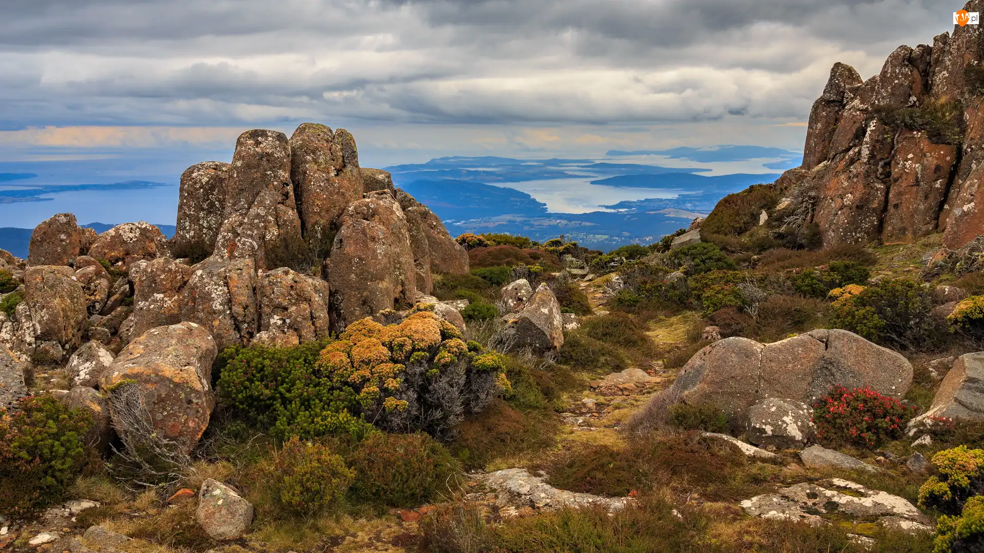 Mount Wellington, Góry, Jeziora, Australia, Skały, Tasmania