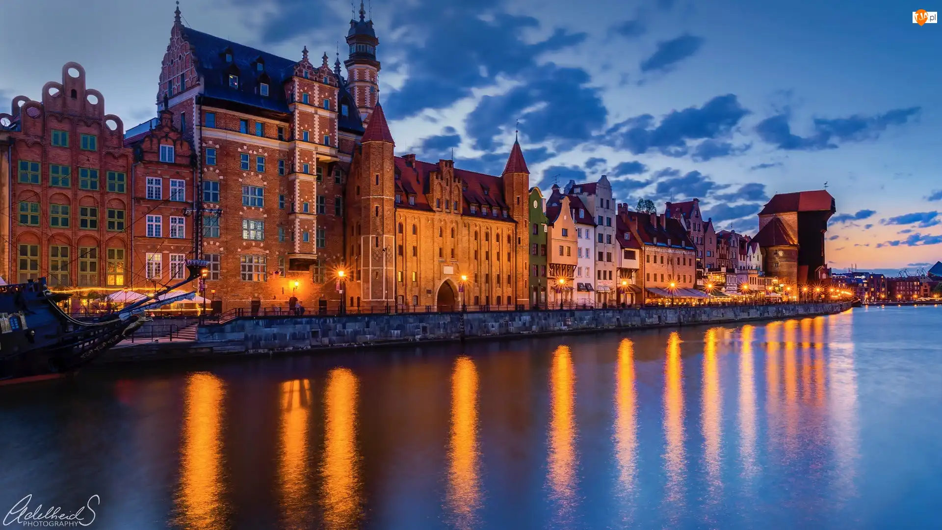 Gdańsk, Miasto, Rzeka, Polska, Kamienice, Motława