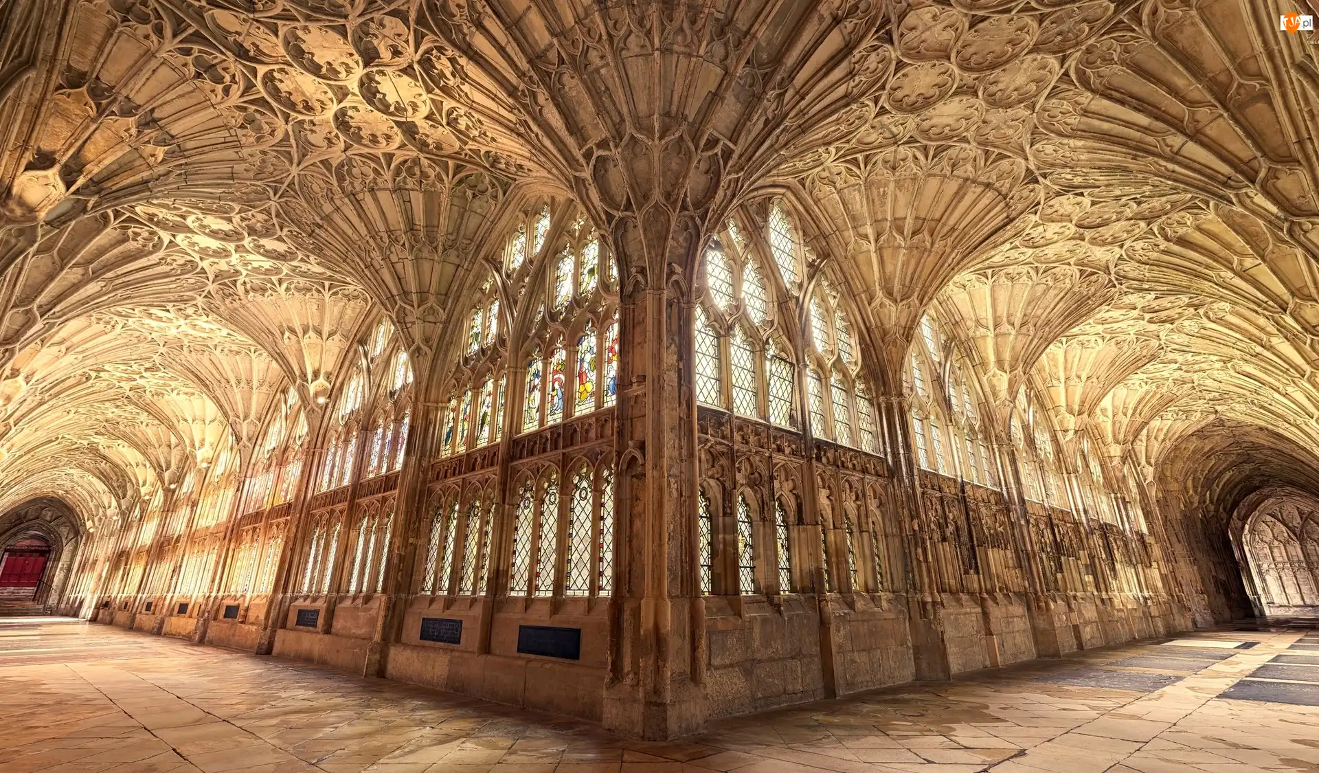 Architektura, Katedra, Gloucester, Anglia, Wnętrze