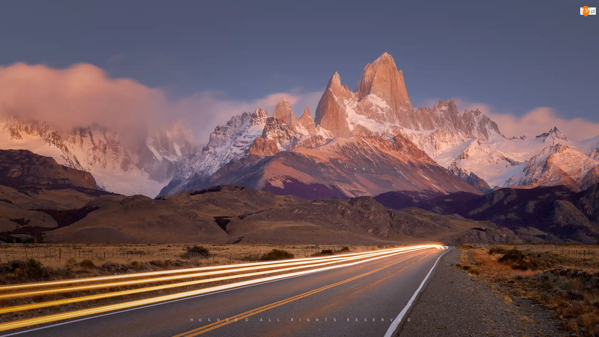 Droga, Argentyna, El Chalten, Parku Narodowym Los Glaciares, Patagonia, Góry, Mgła, Prowincja Santa Cruz