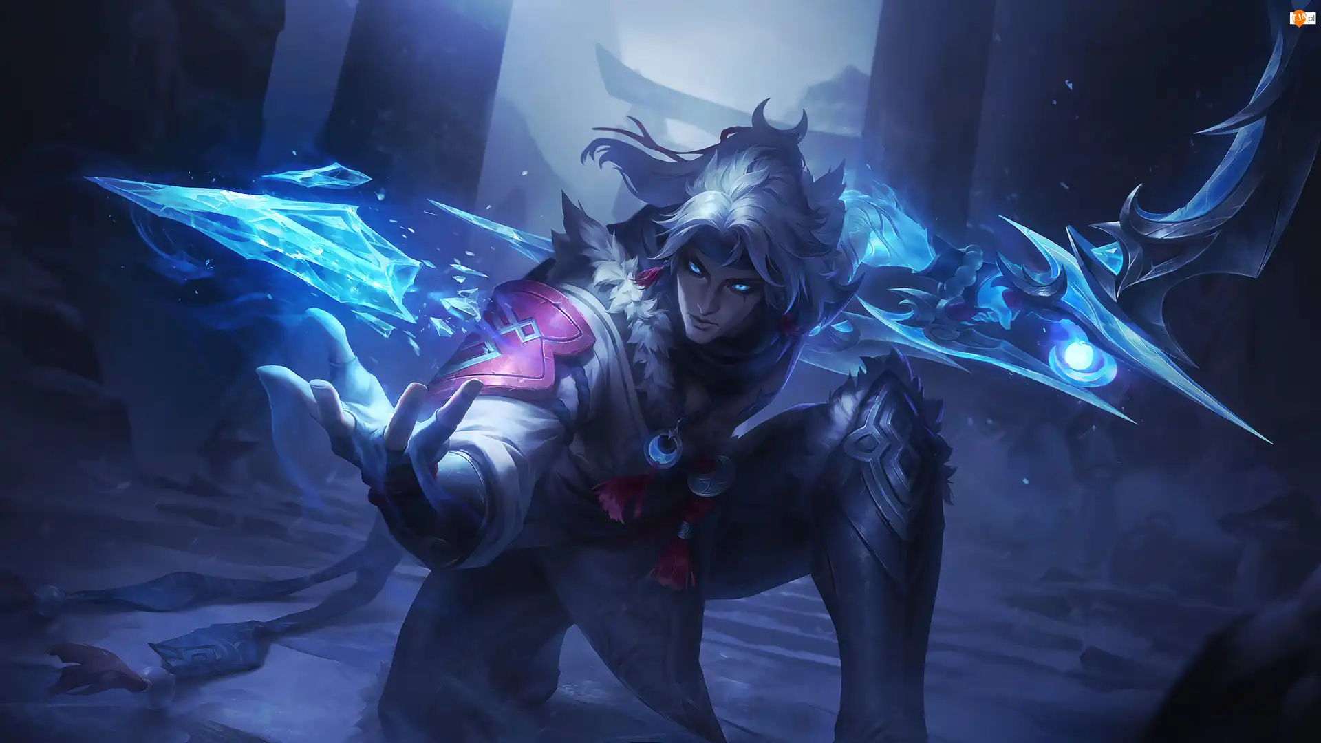 Kryształ, League of Legends, Dłoń, Mężczyzna, Szabla, Snow Moon, Postać, Gra, Varus