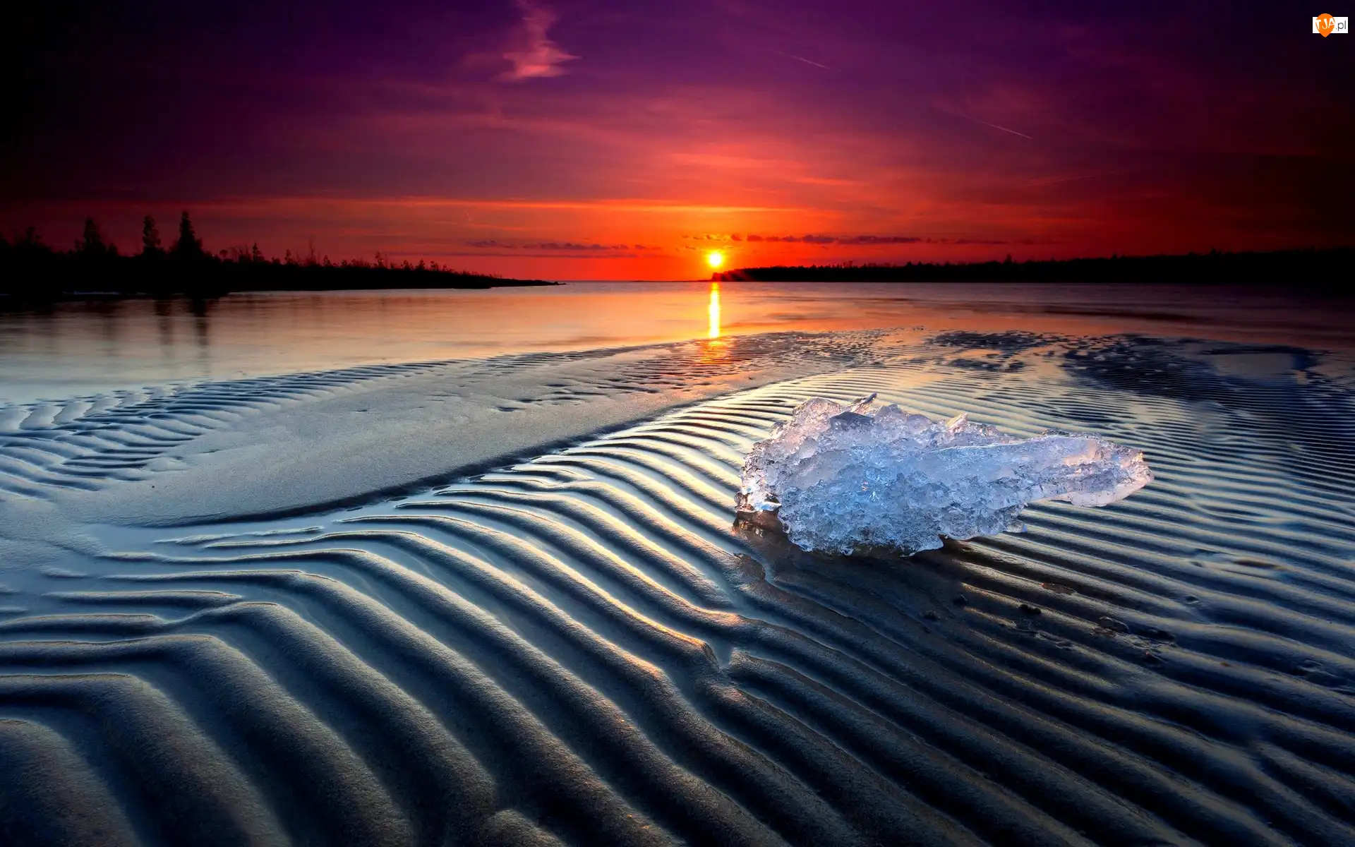 Słońca, Morze, Plaża, Zachód