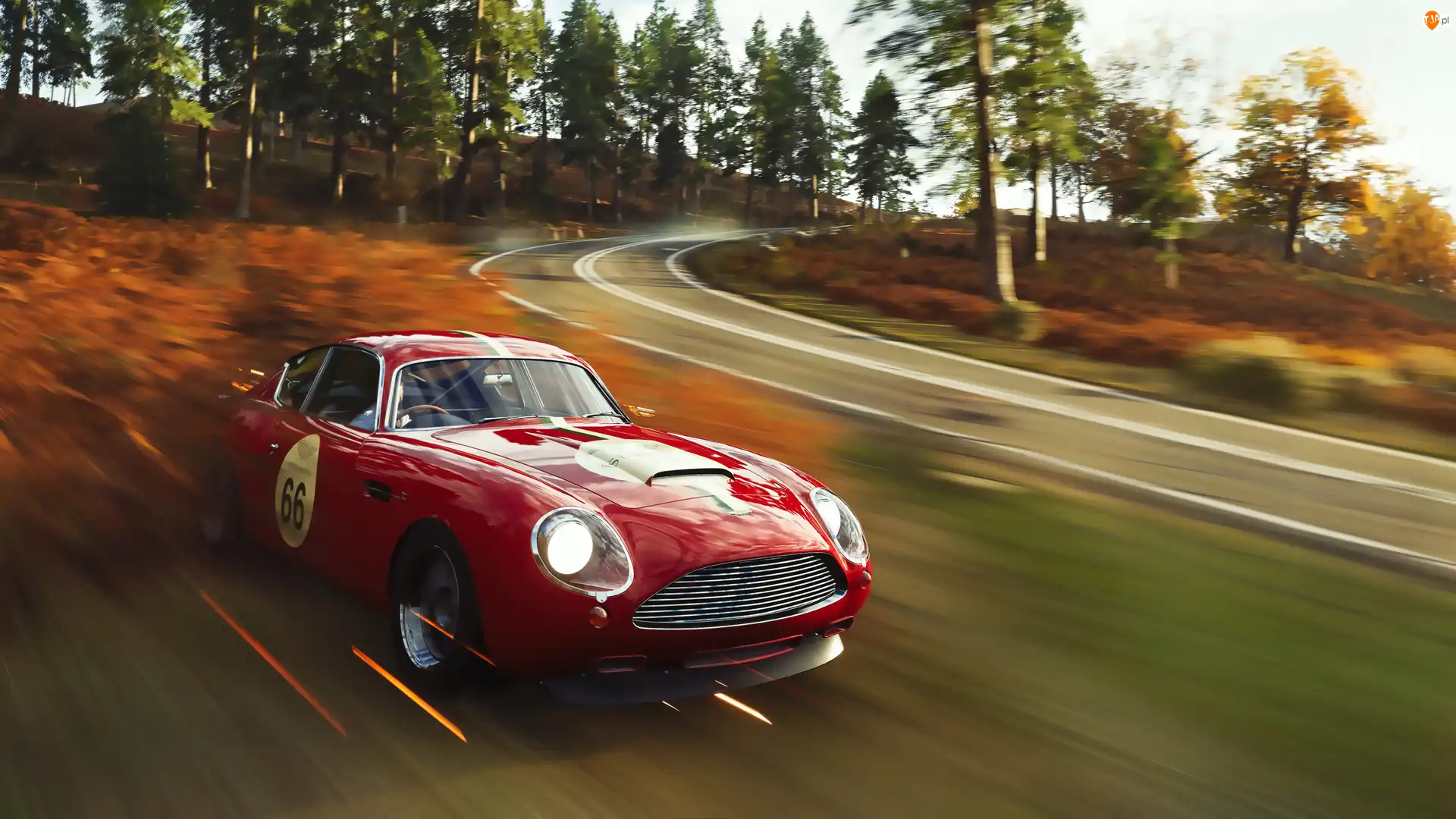 Czerwony, Droga, Aston Martin, Forza Horizon 4, Ruch