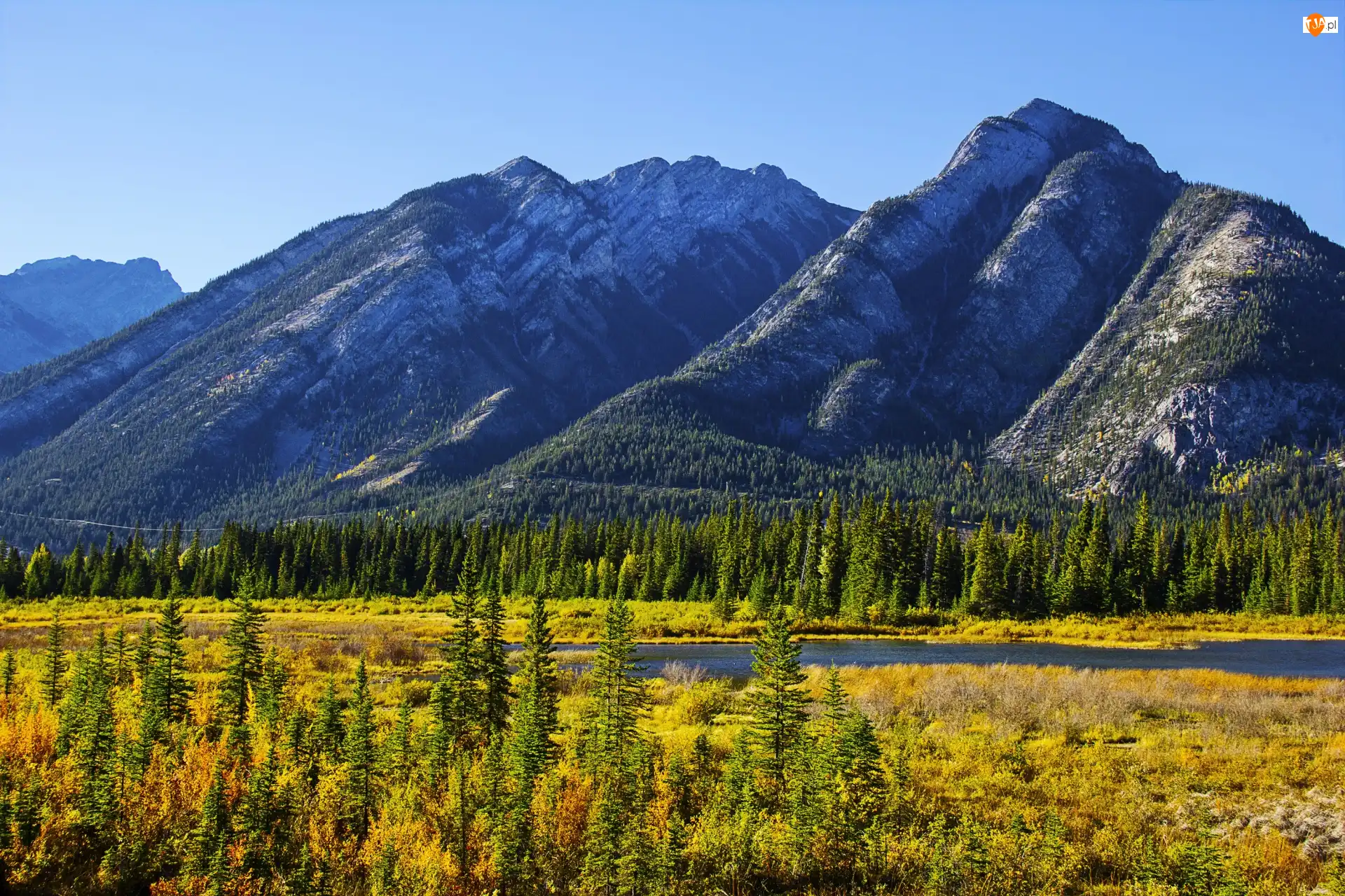 Jesień, Kanada, Park Narodowy Banff, Góra Mount Norquay