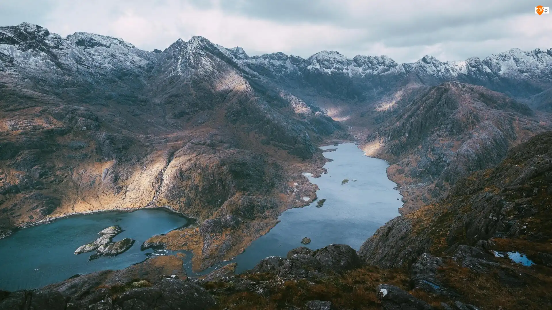 Cuillin Hills, Jezioro, Szkocja, Góry, Skye, Wyspa, Loch Coruisk