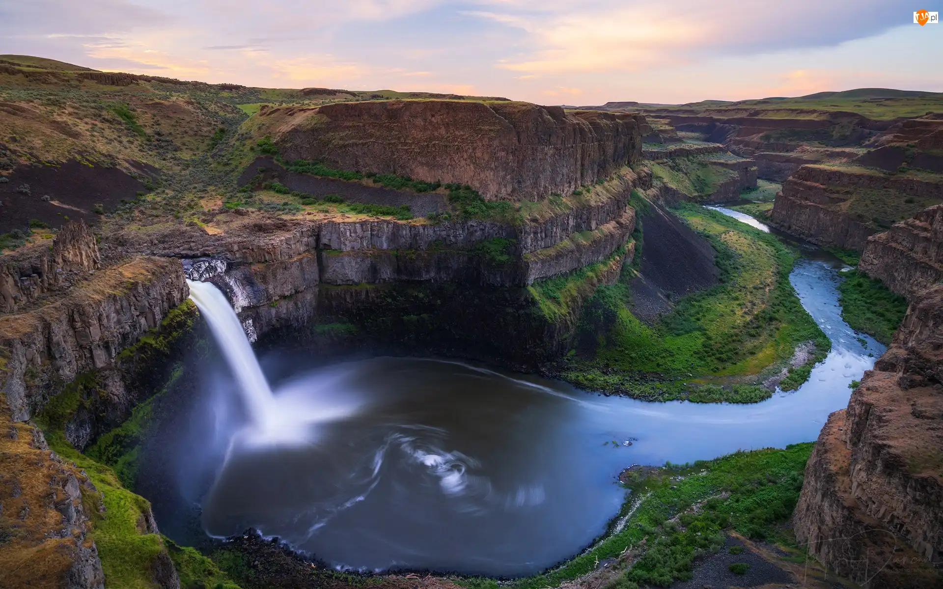 Palouse River, Rzeka, Skały, Stany Zjednoczone, Wodospad Palouse, Stan Waszyngton
