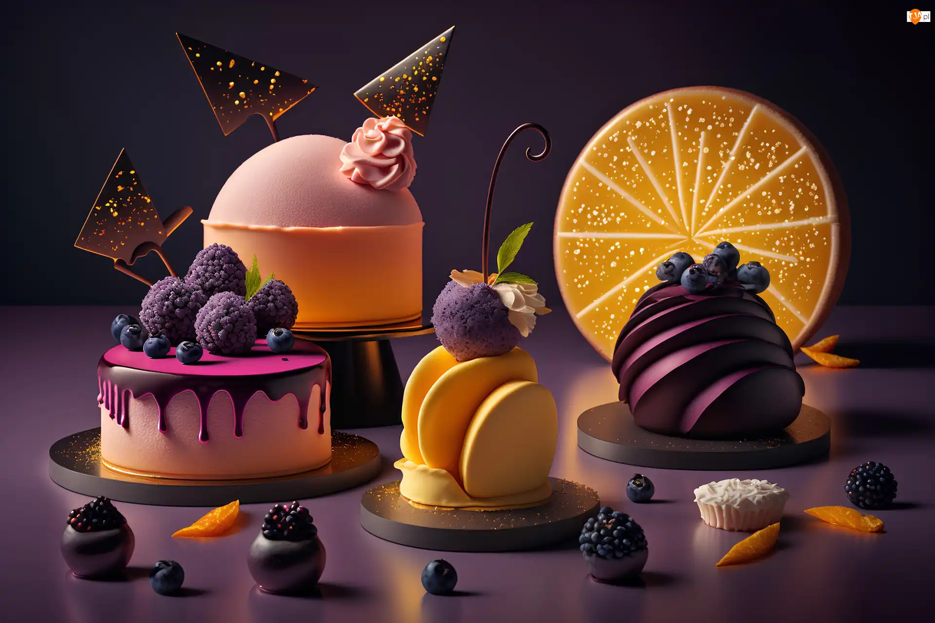Grafika, Ciastka, Owoce