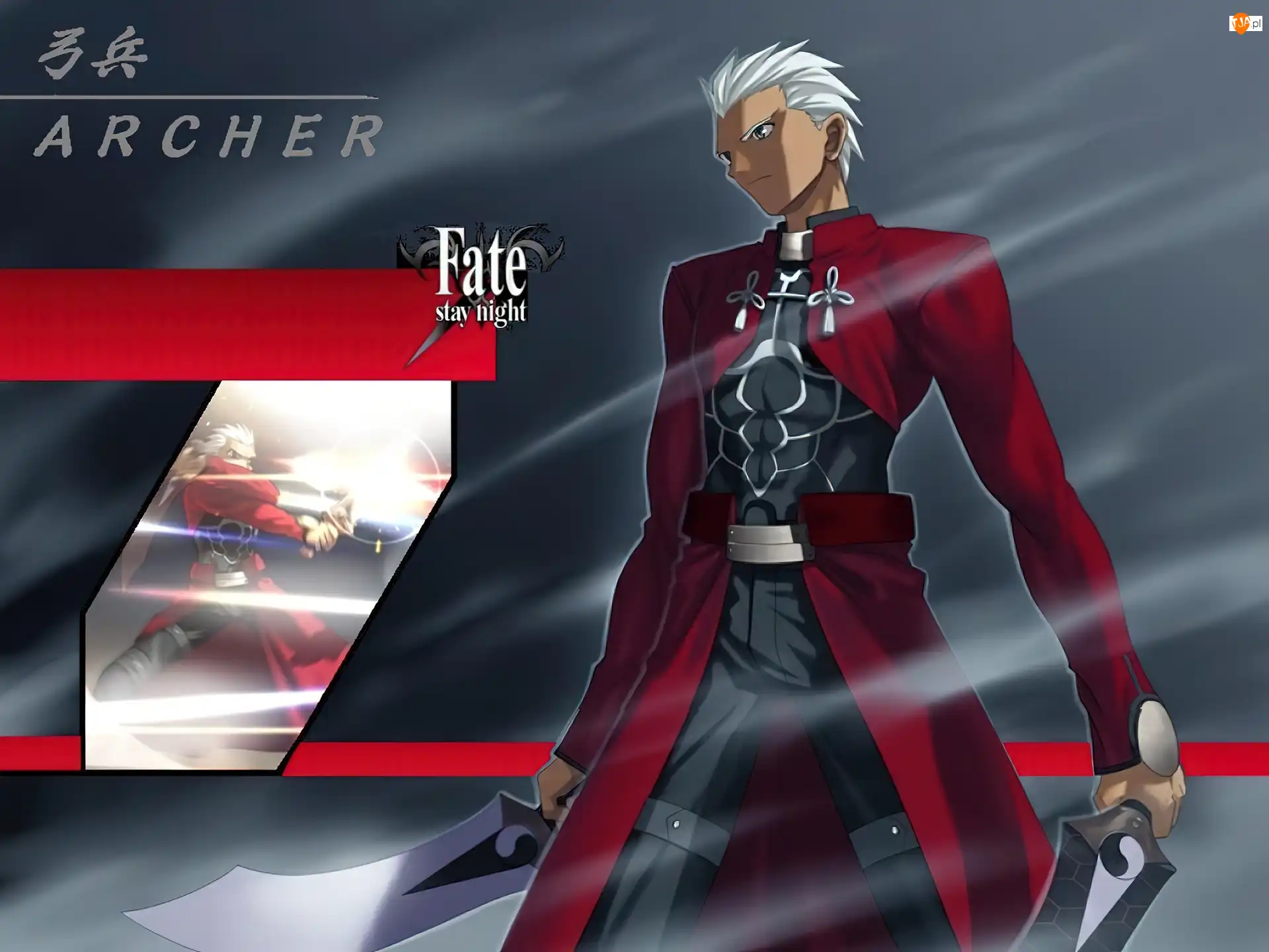 maczeta, Fate Stay Night, facet, płaszcz, sztylety, postać