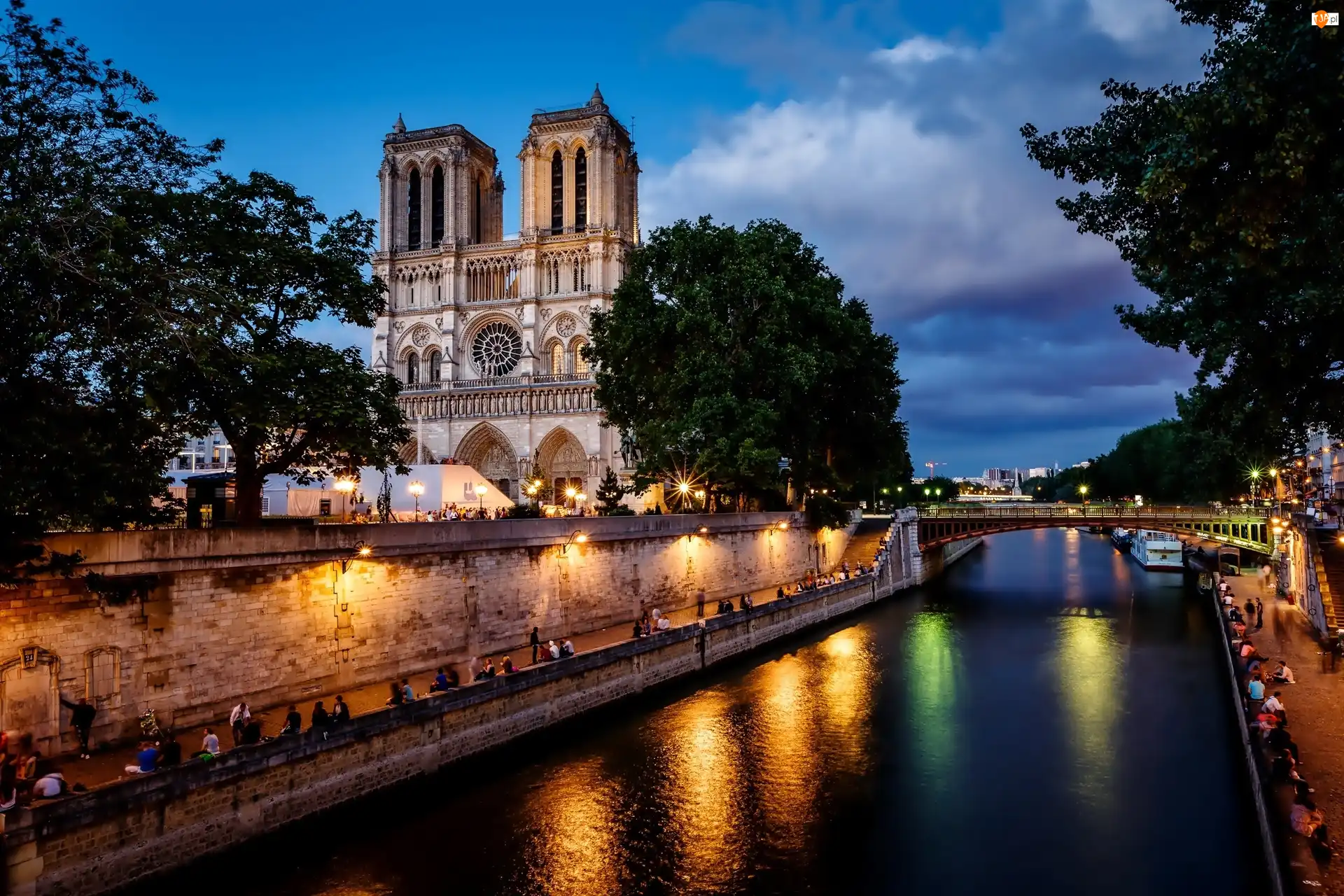 Notre Dame, Most, Francja, Paryż, Sekwana