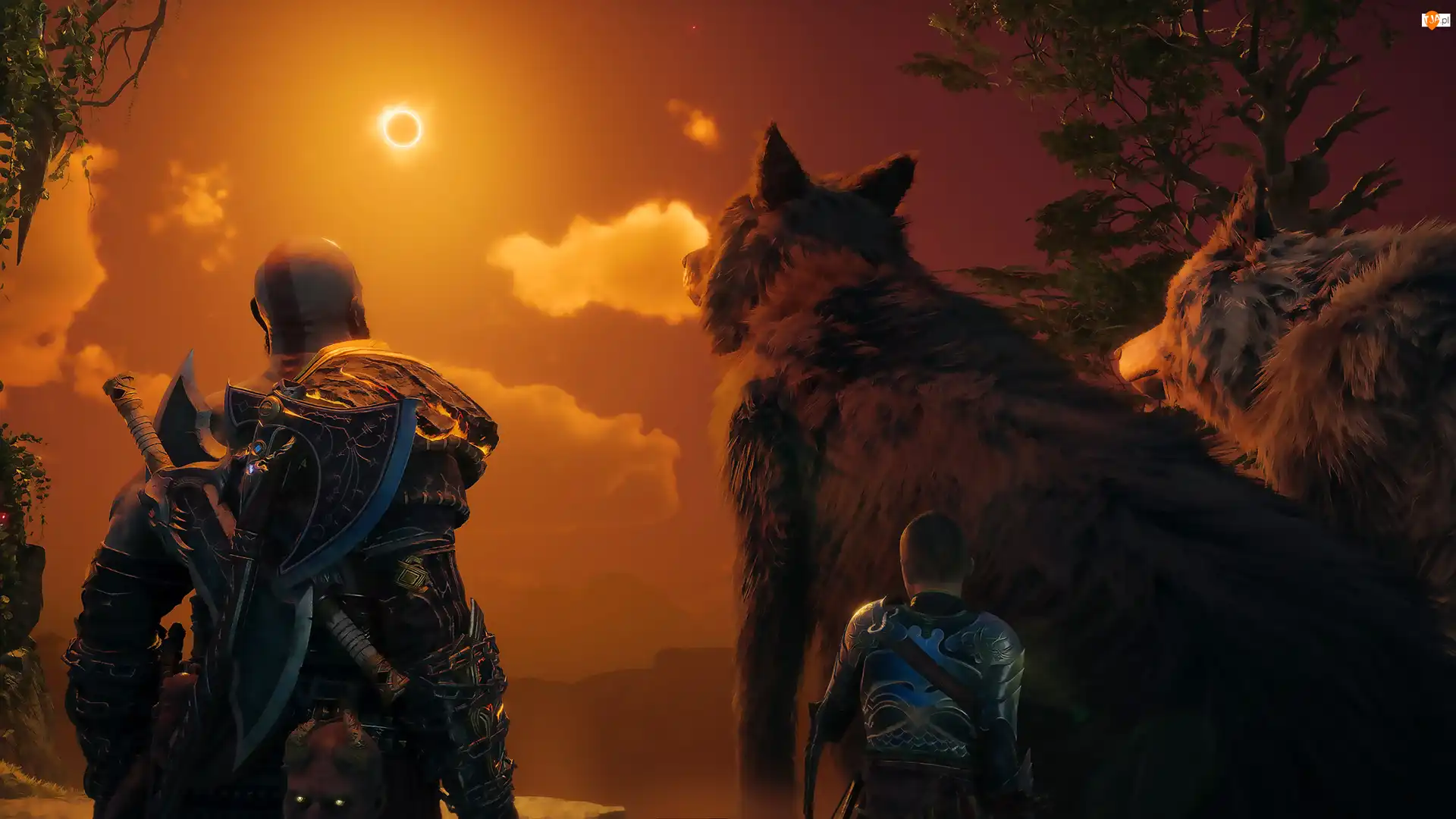 God of War Ragnarok, Postaci, Zaćmienie słońca, Gra, Wilki, Atreus, Kratos