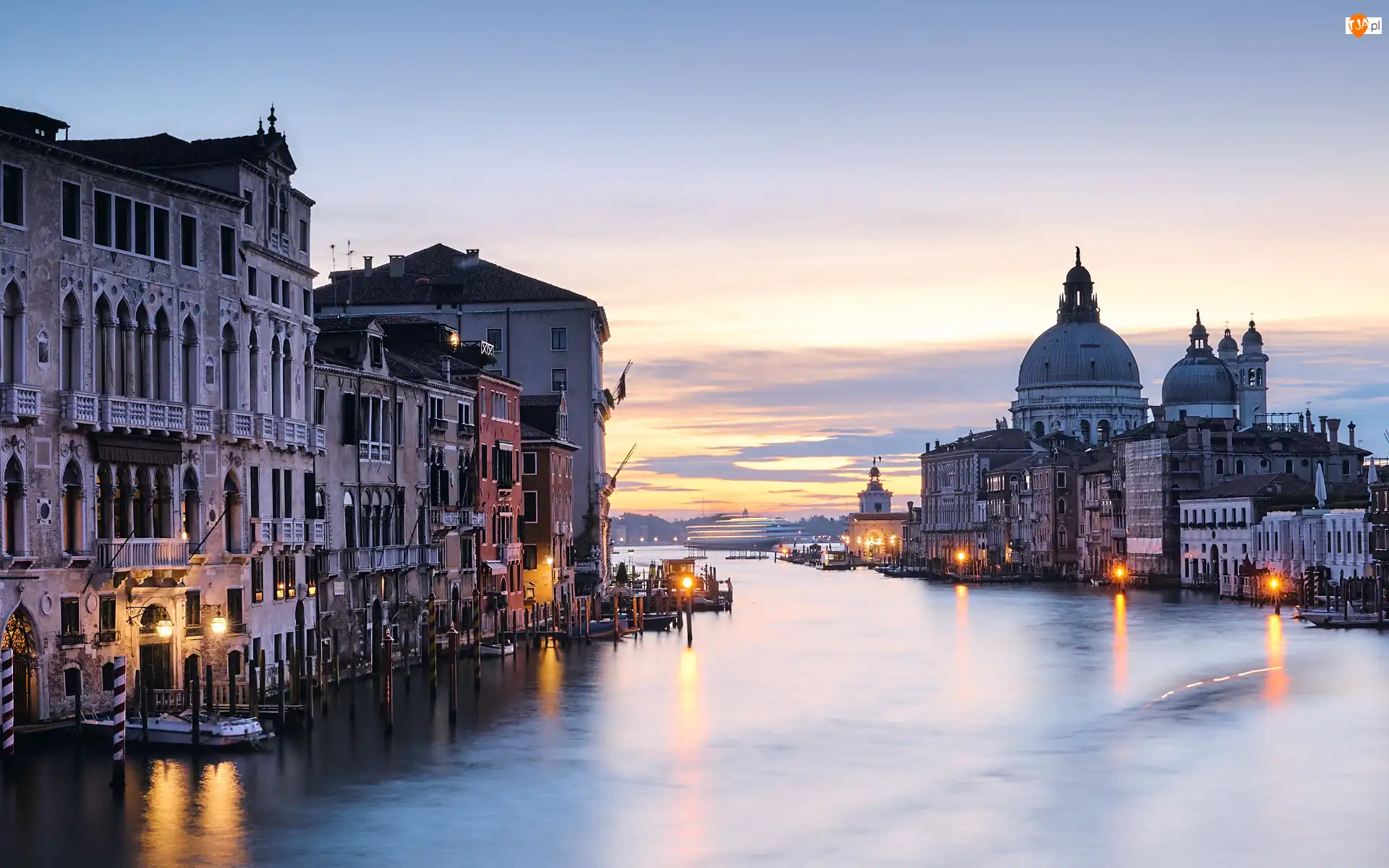 Bazylika, Wenecja, Gondole, Santa Maria della Salute, Kanał, Kościół, Włochy, Canal Grande