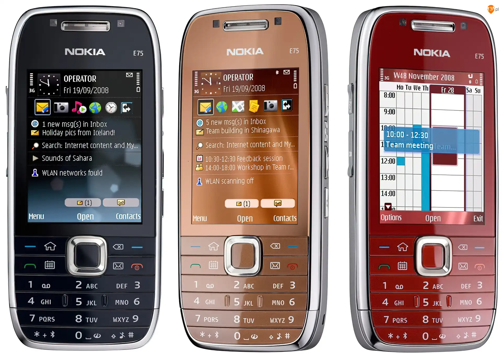 Wiśniowy, Nokia E75, Czarny, Brązowy