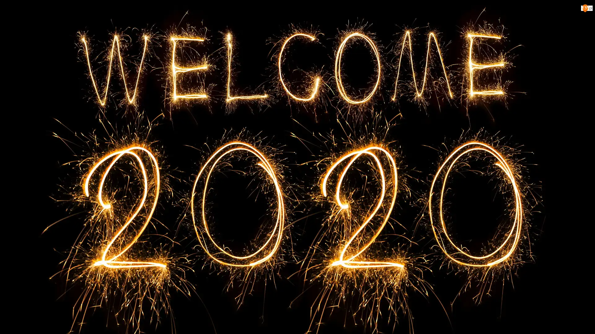 Powitanie, Fajerwerki, Napis, Nowy Rok, 2020