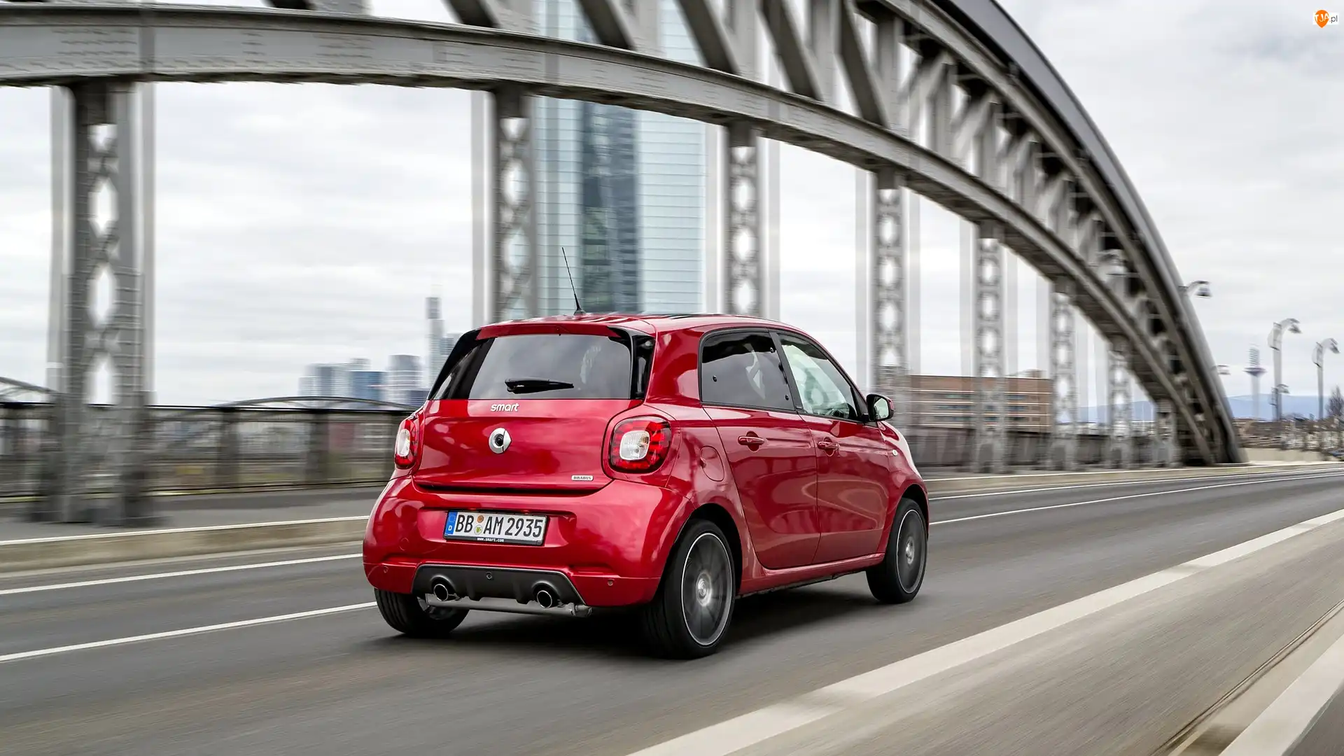 Tył, Czerwony, Smart Forfour Brabus, 2017