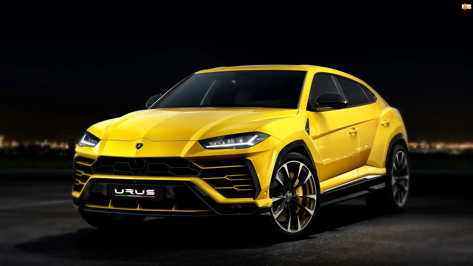 Przód, Żółte, Lamborghini Urus, 2018