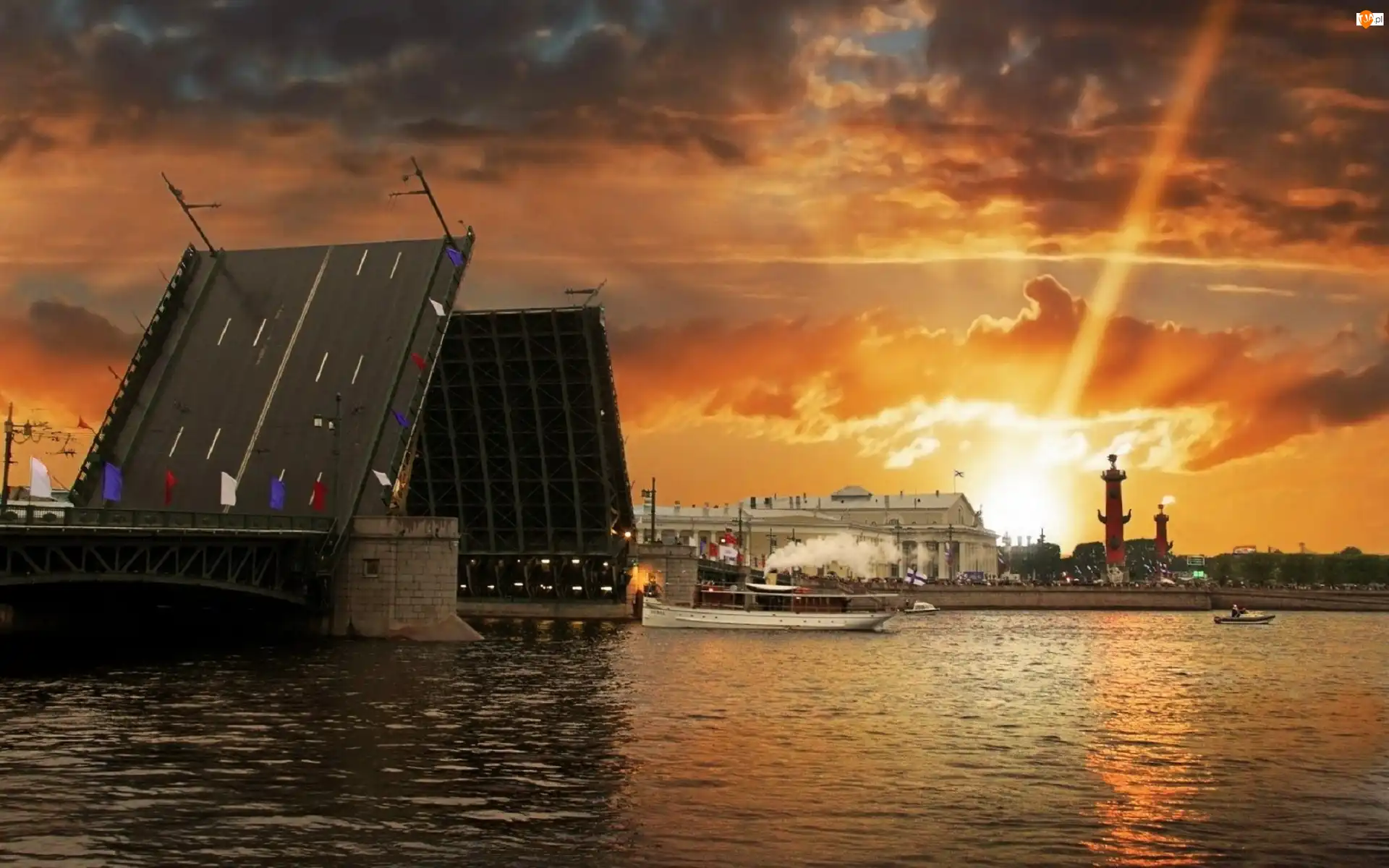 Słońca, Saint, Petersburg, Zachód