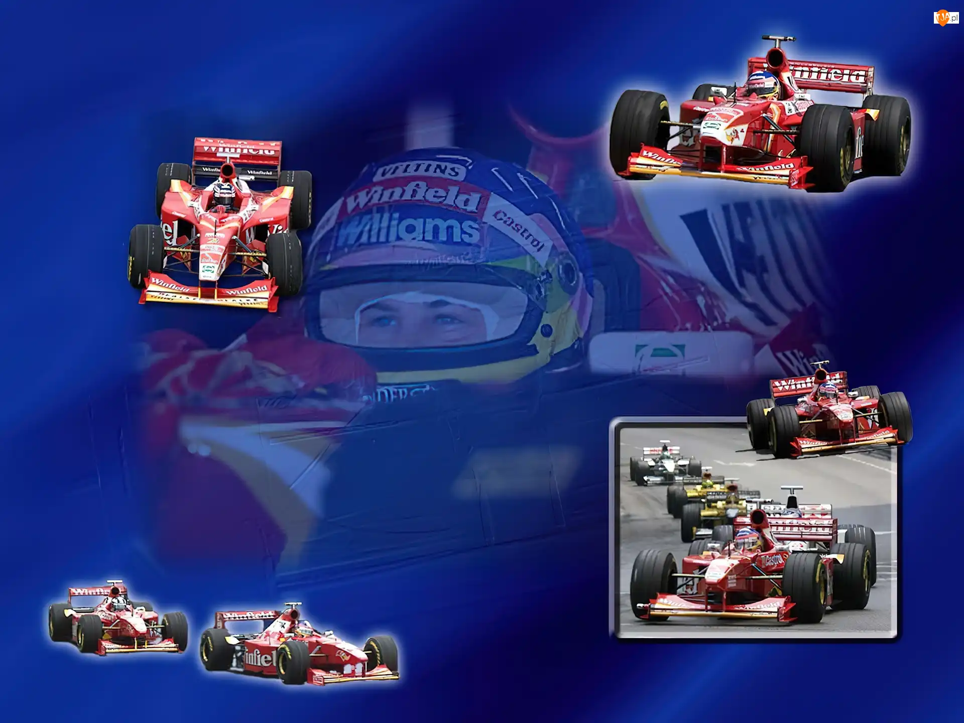 Williams , bolid, spojler, Formuła 1, koła, kask , opony