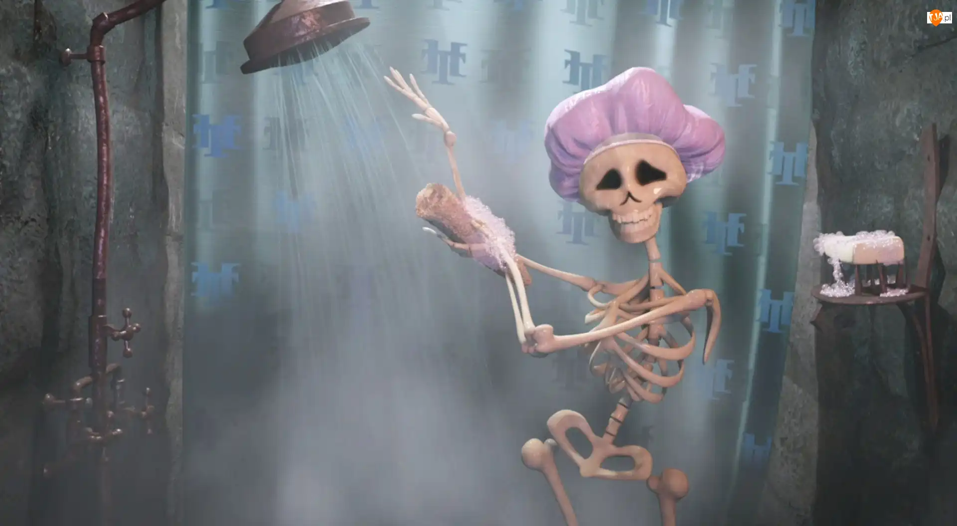 Kościotrup, Hotel Transylvania, Prysznic