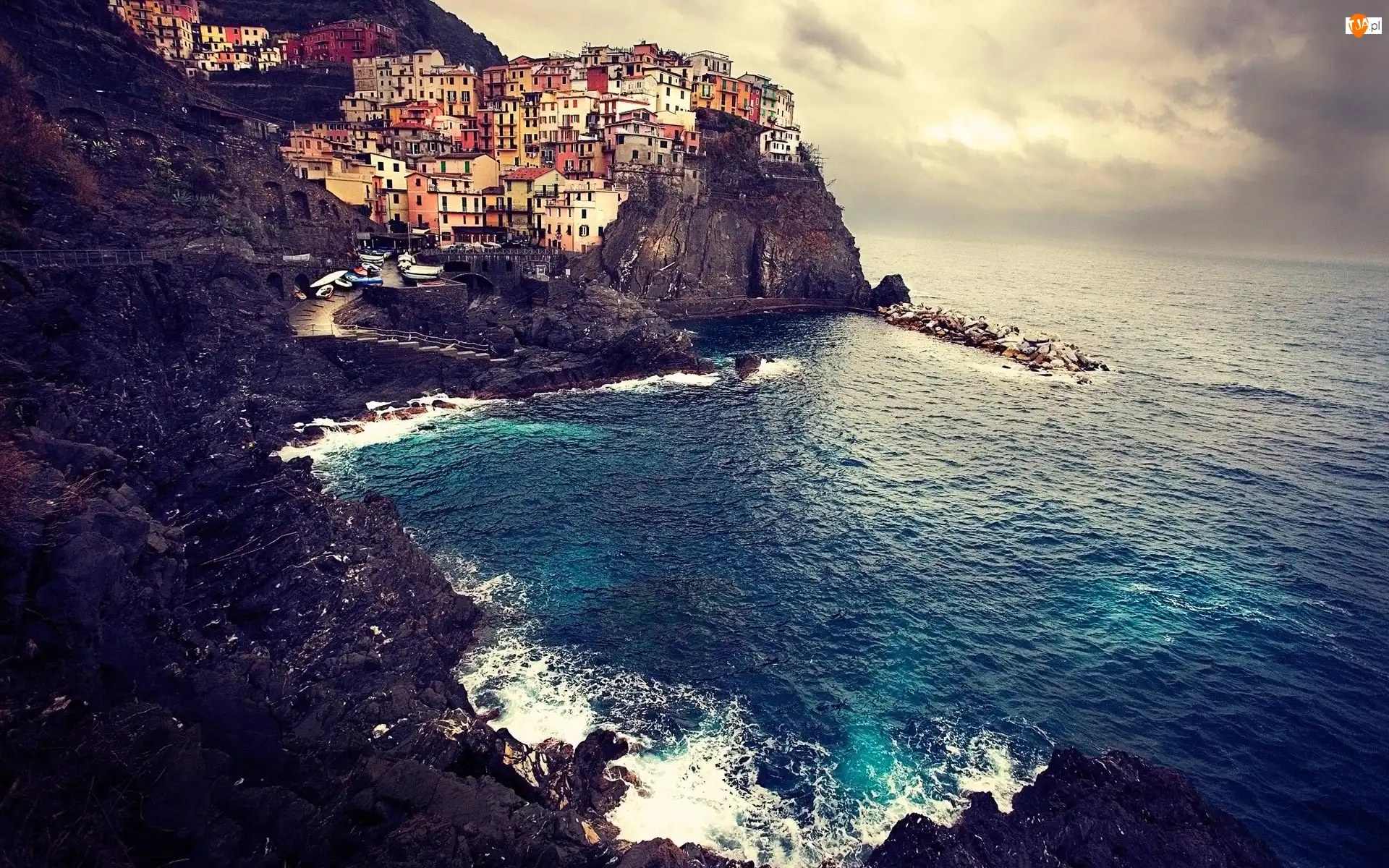 Wybrzeże, Miasteczko, Manarola, Włochy