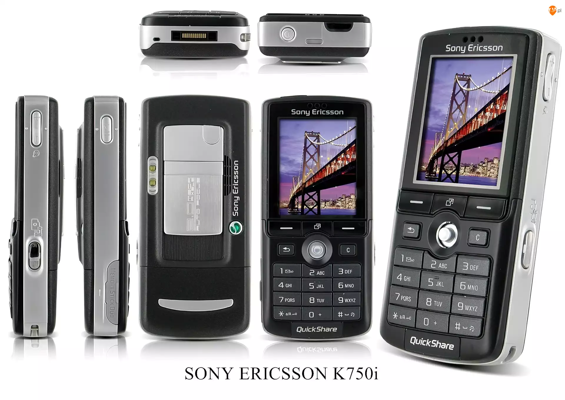 Sony Ericsson K750i, Tył, Profil, Przód
